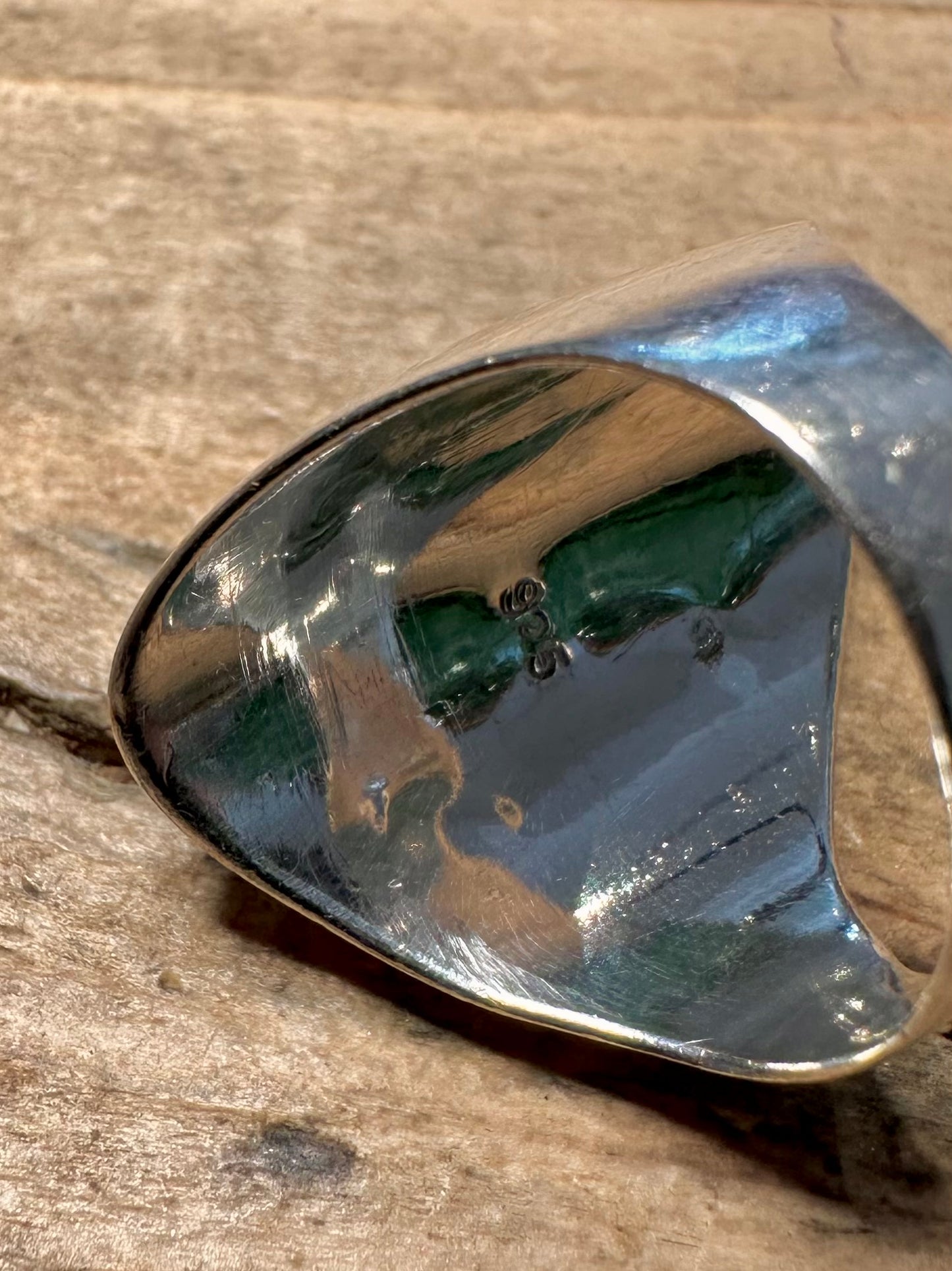 Abstract Dome 925 Silver Size L Ring