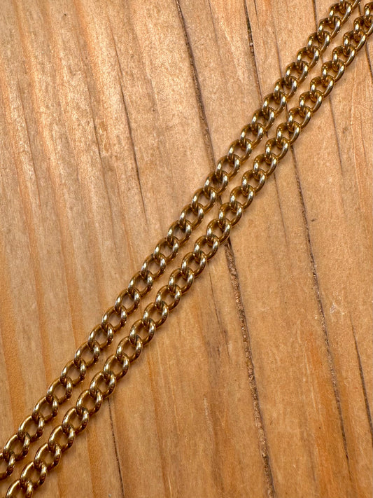 Vintage 1982 9ct Gold Curb Chain 18.5 inch Necklace