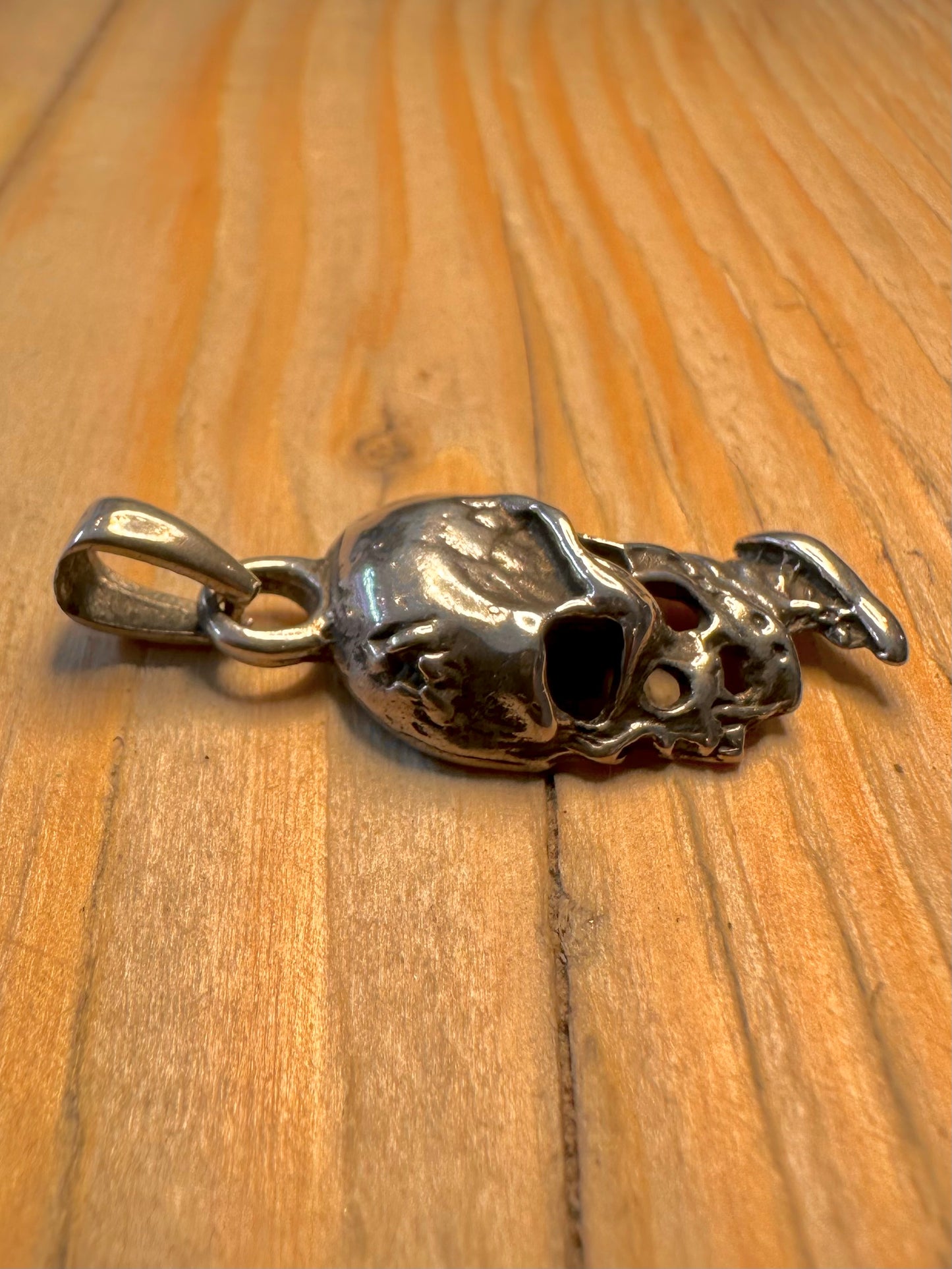 Vintage Skull 925 Silver Pendant