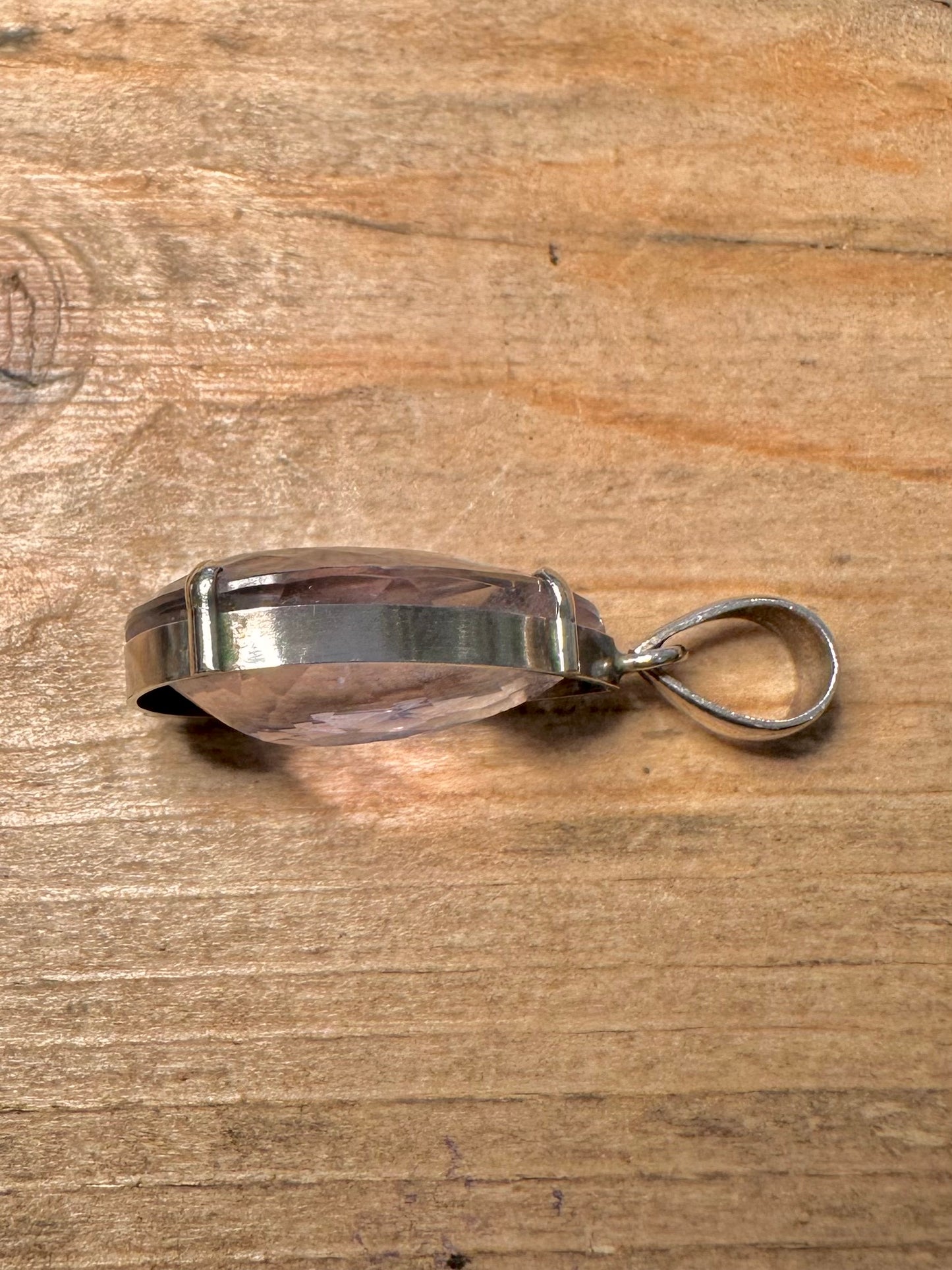 Vintage Light Purple Stone 925 Silver Pendant