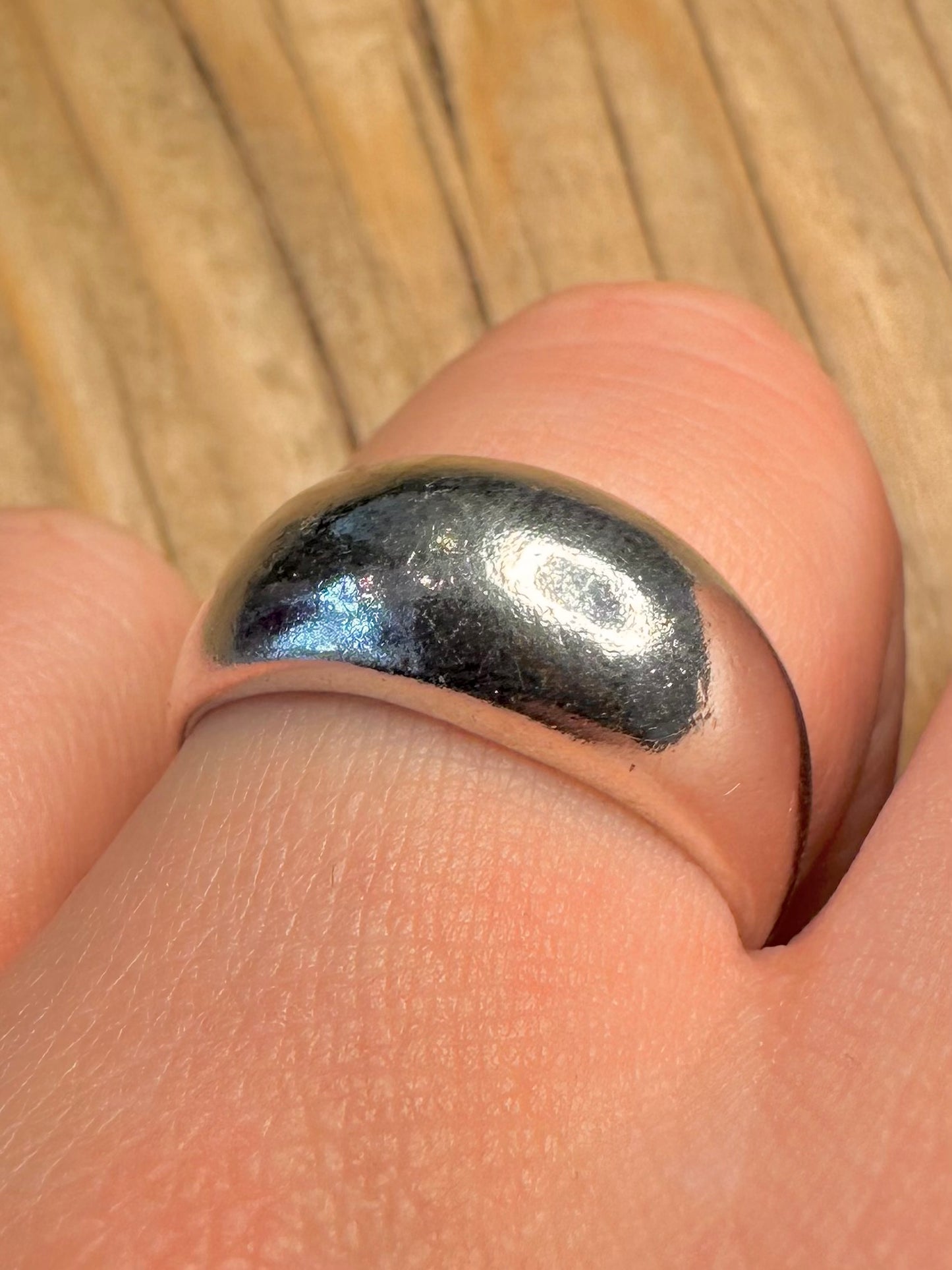 Abstract Dome 925 Sterling Silver Size P Ring