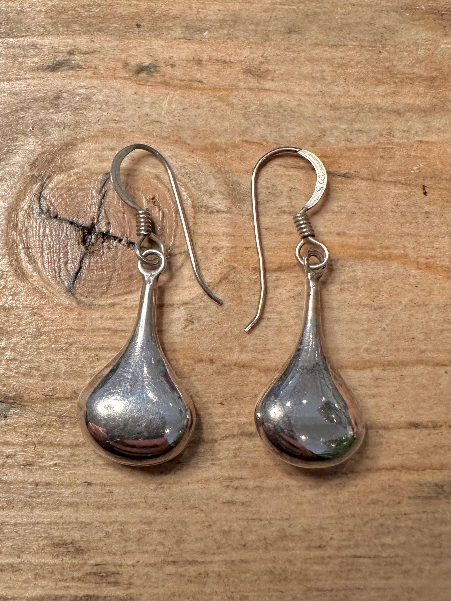 Vintage Teardrop 925 Silver Earrings