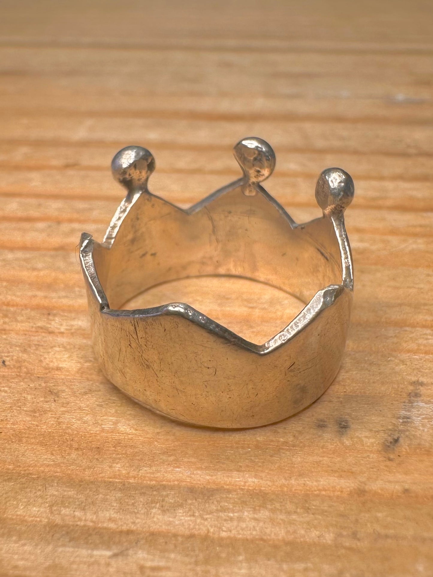 Vintage Crown Blue Stone 925 Sterling Silver Size M1/2 Ring