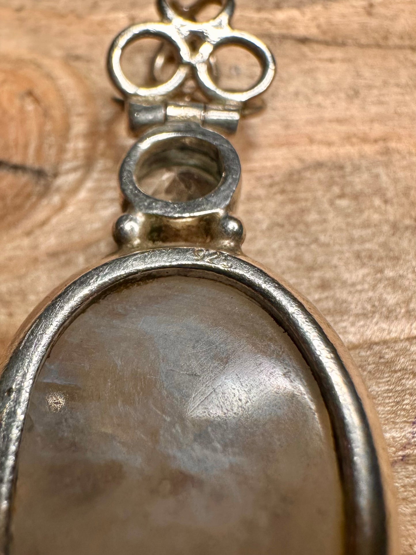 Vintage Moonstone and Blue Topaz 925 Silver Pendant