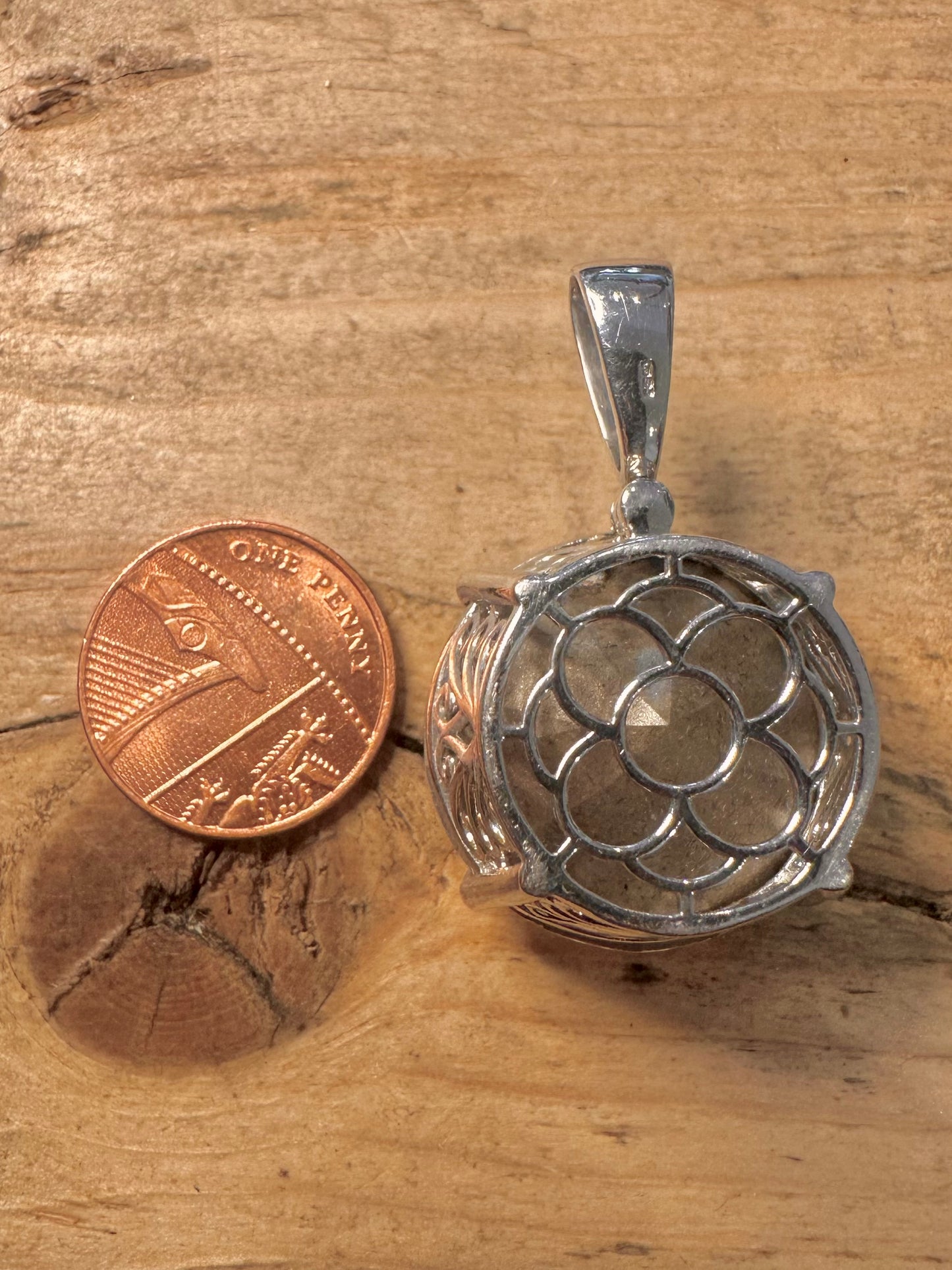 Modern Large CZ Stone 925 Silver Pendant