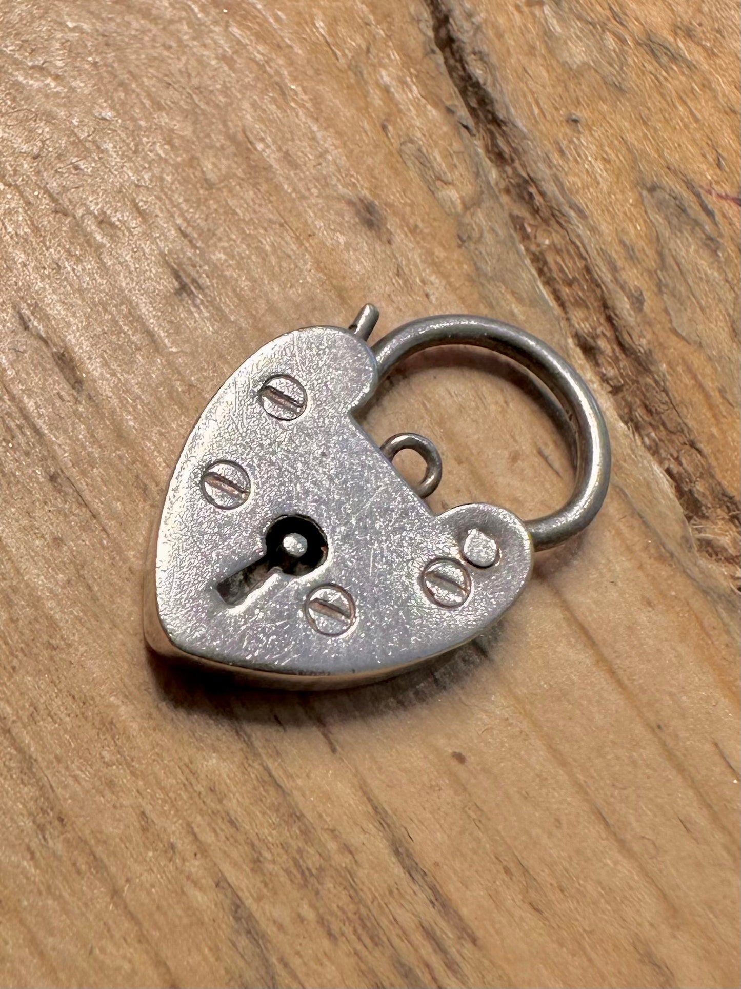Vintage Heart Padlock 925 Silver Pendant