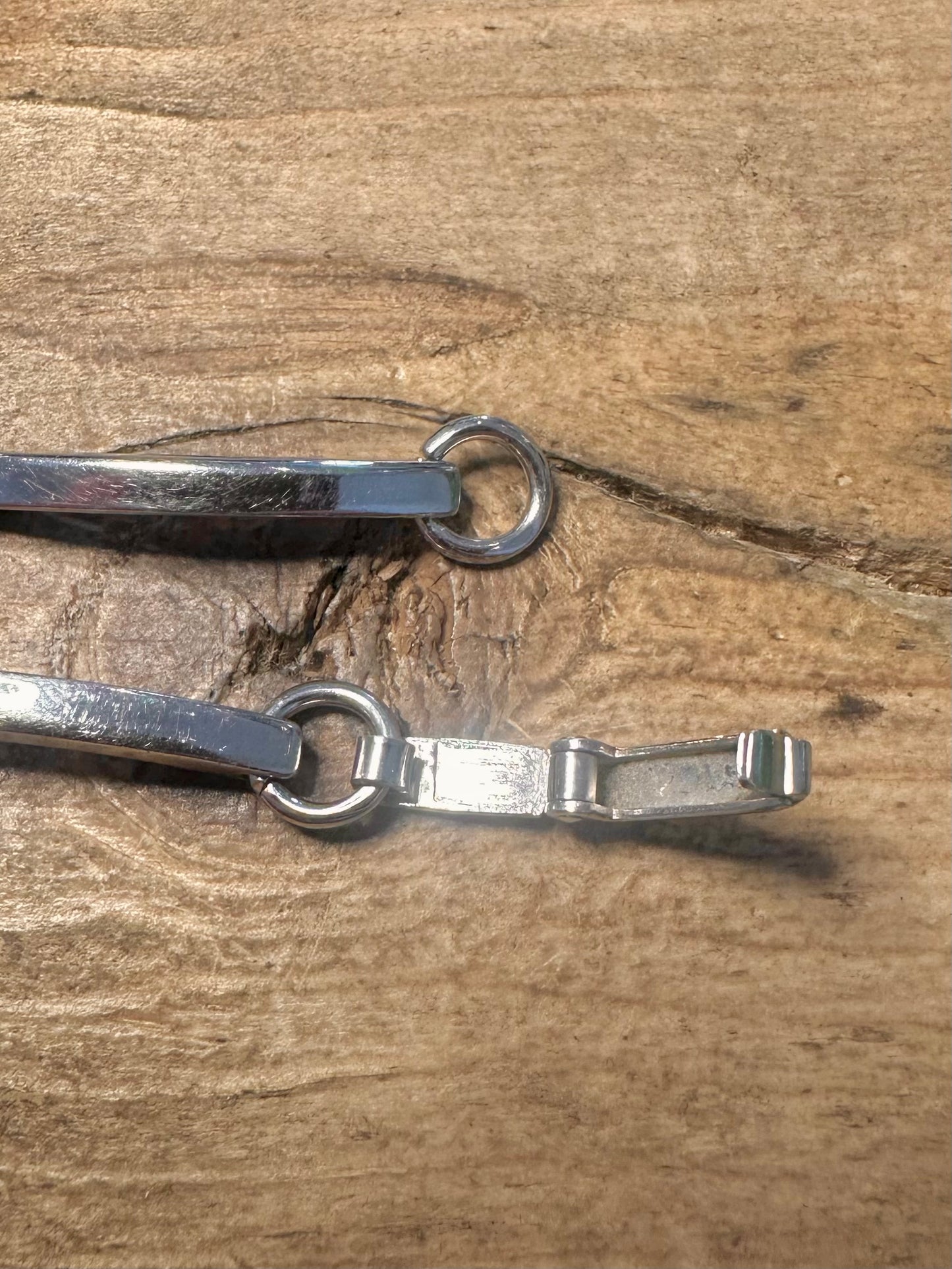 Modernist Bar Link 835 Silver Made in Germany 7.2 inch Bracelet