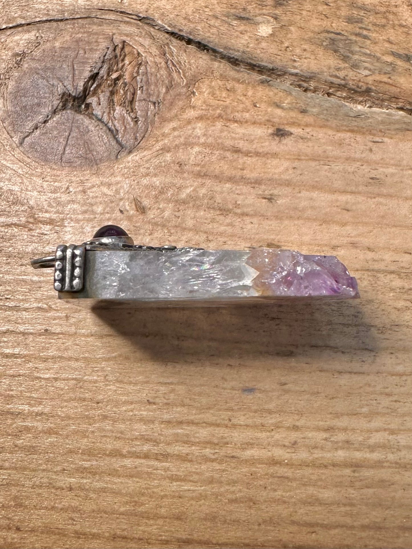 Vintage Natural Amethyst 925 Silver Pendant