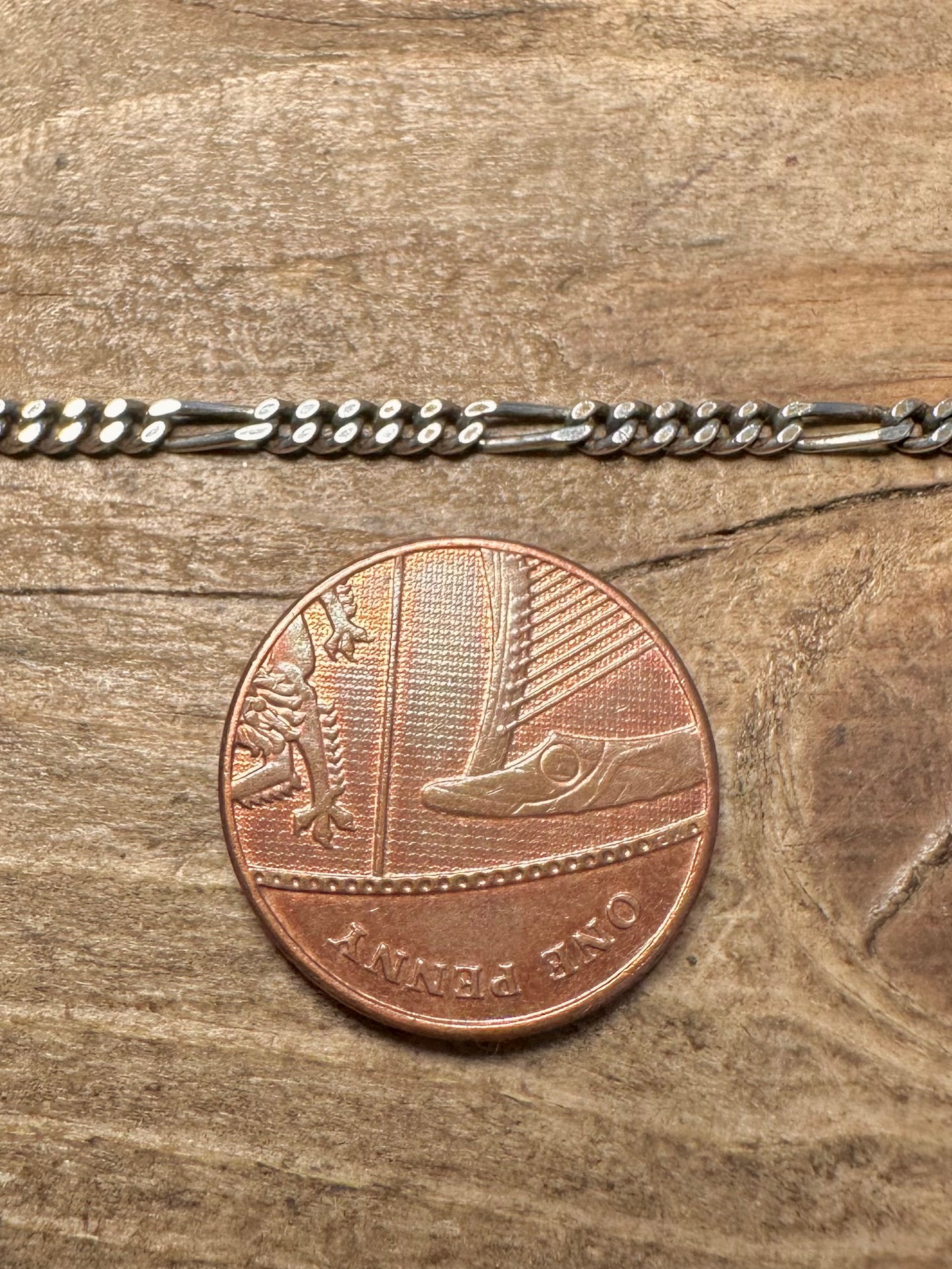 Vintage Figaro Chain 925 Silver 17.8 inch Necklace