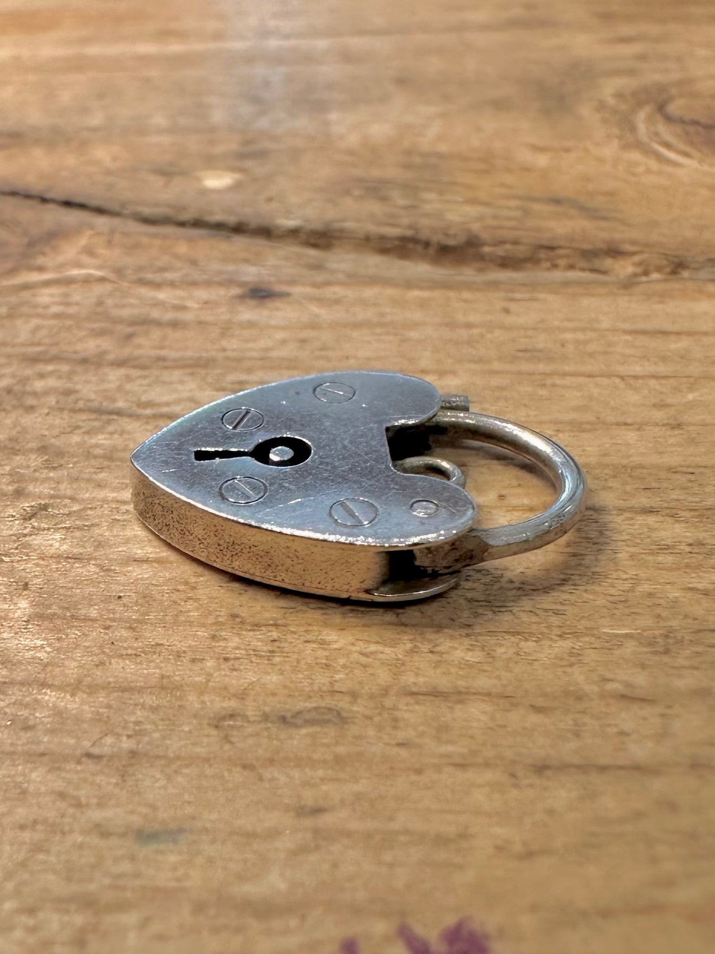 Vintage Heart Padlock 925 Silver Pendant