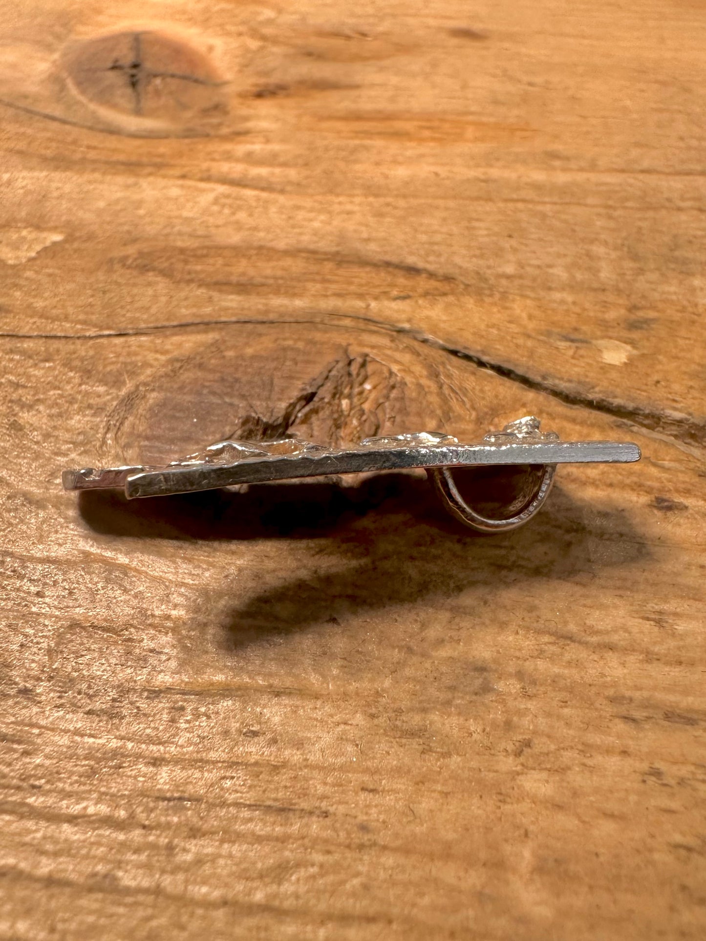 Abstract Textured Bar 925 Silver Pendant