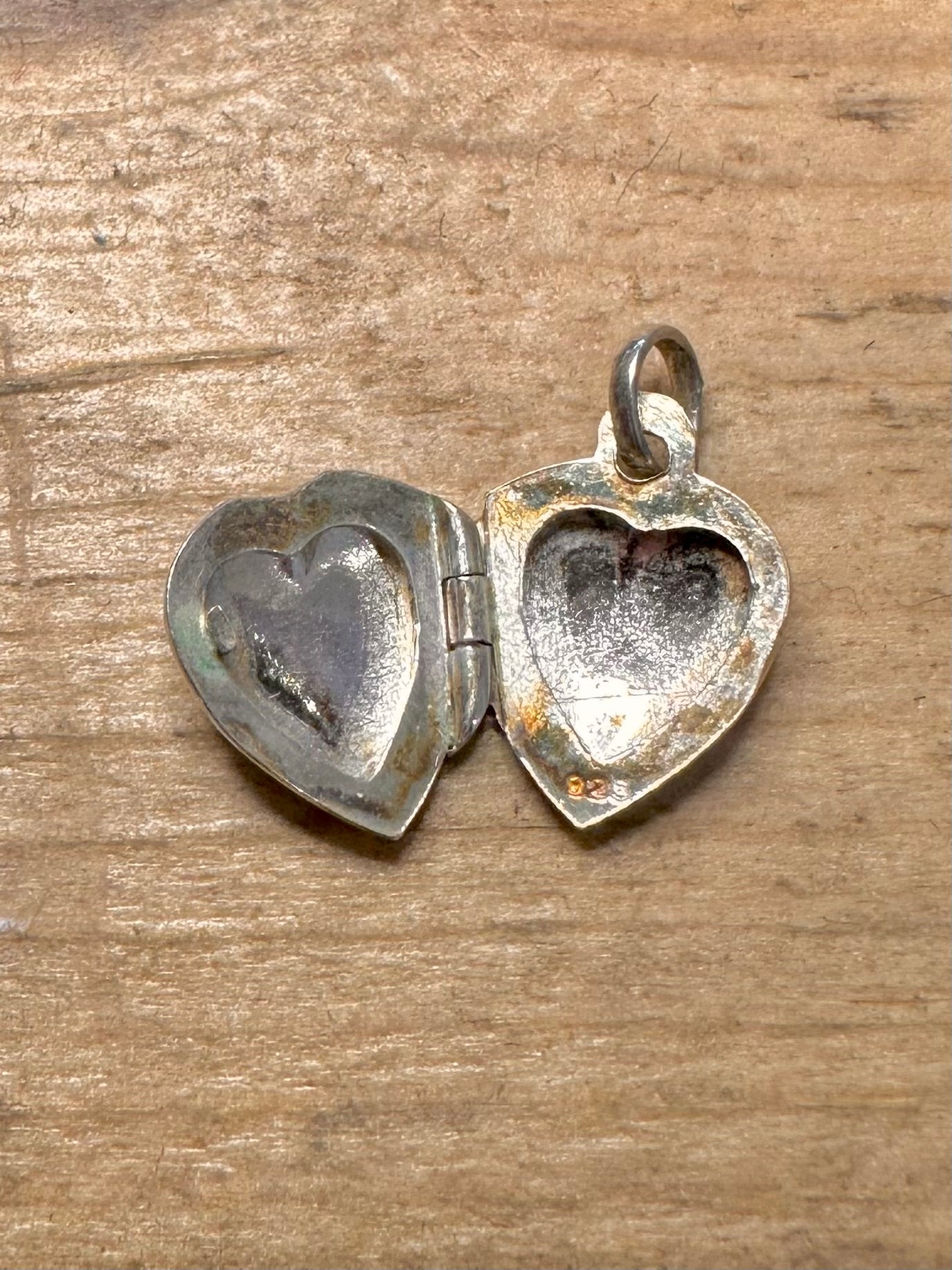 Vintage Heart Engraved Locket 925 Silver Pendant