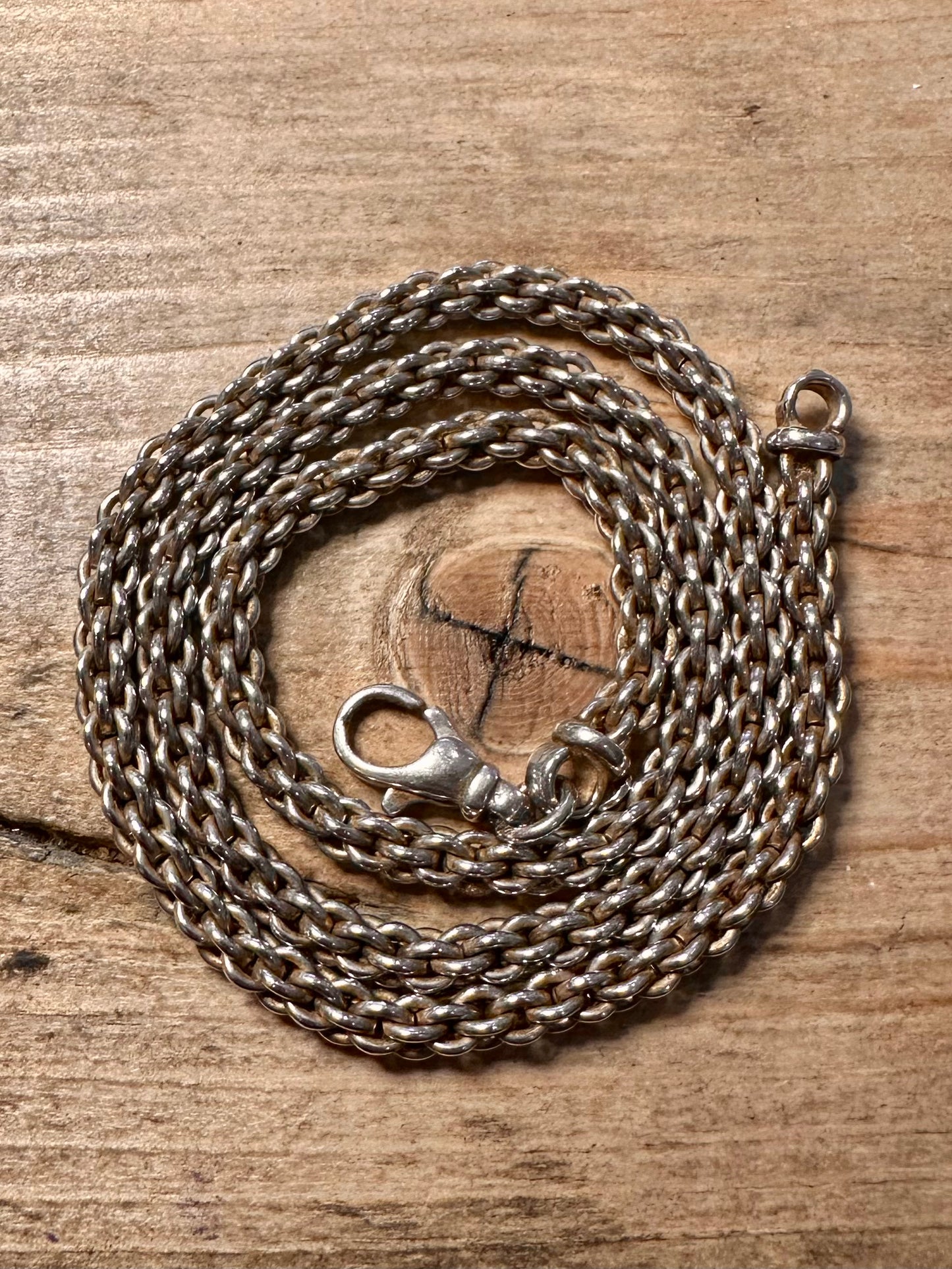 Vintage 1975 Unique Thick Chain 925 Silver 18 inch Necklace