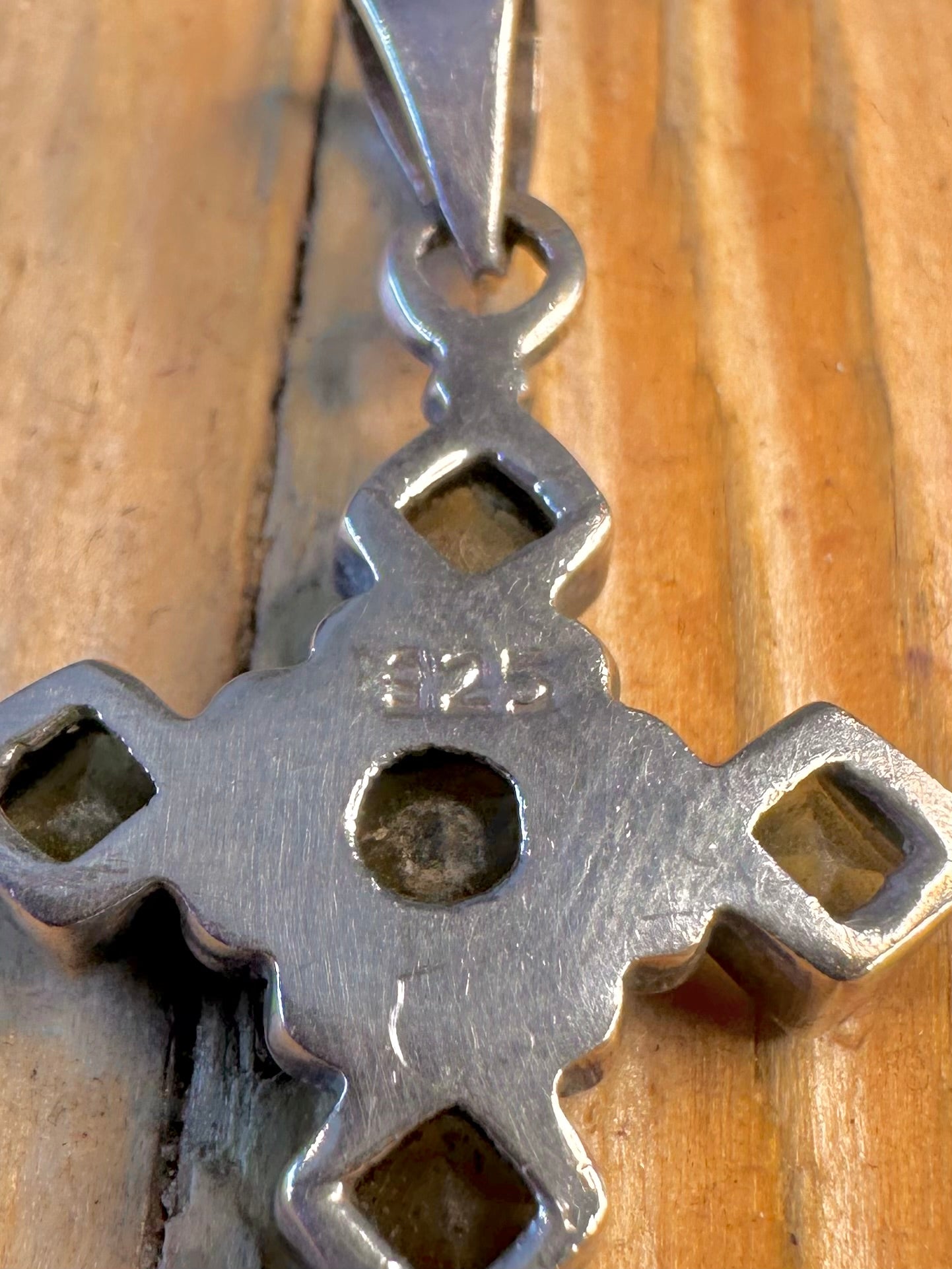 Peridot Cross 925 Sterling Silver Pendant