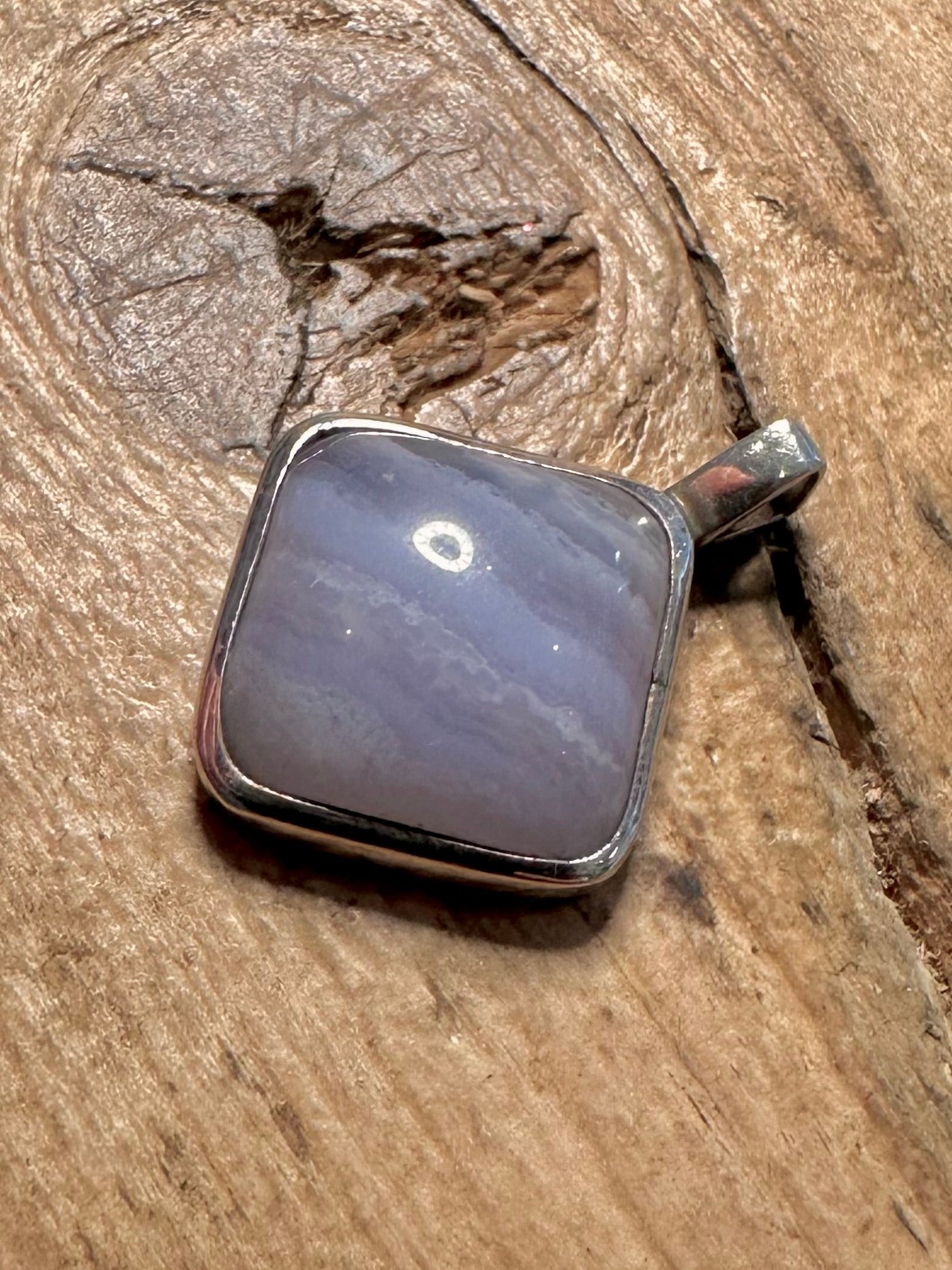 Vintage Lace Agate 925 Silver Pendant