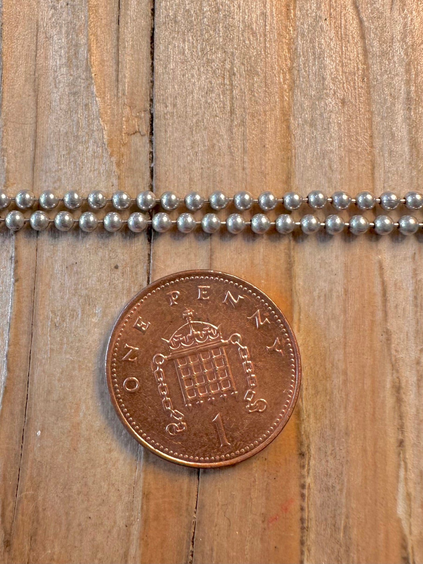 Vintage Double Ball Chain 925 Sterling Silver 20.1 inch Necklace