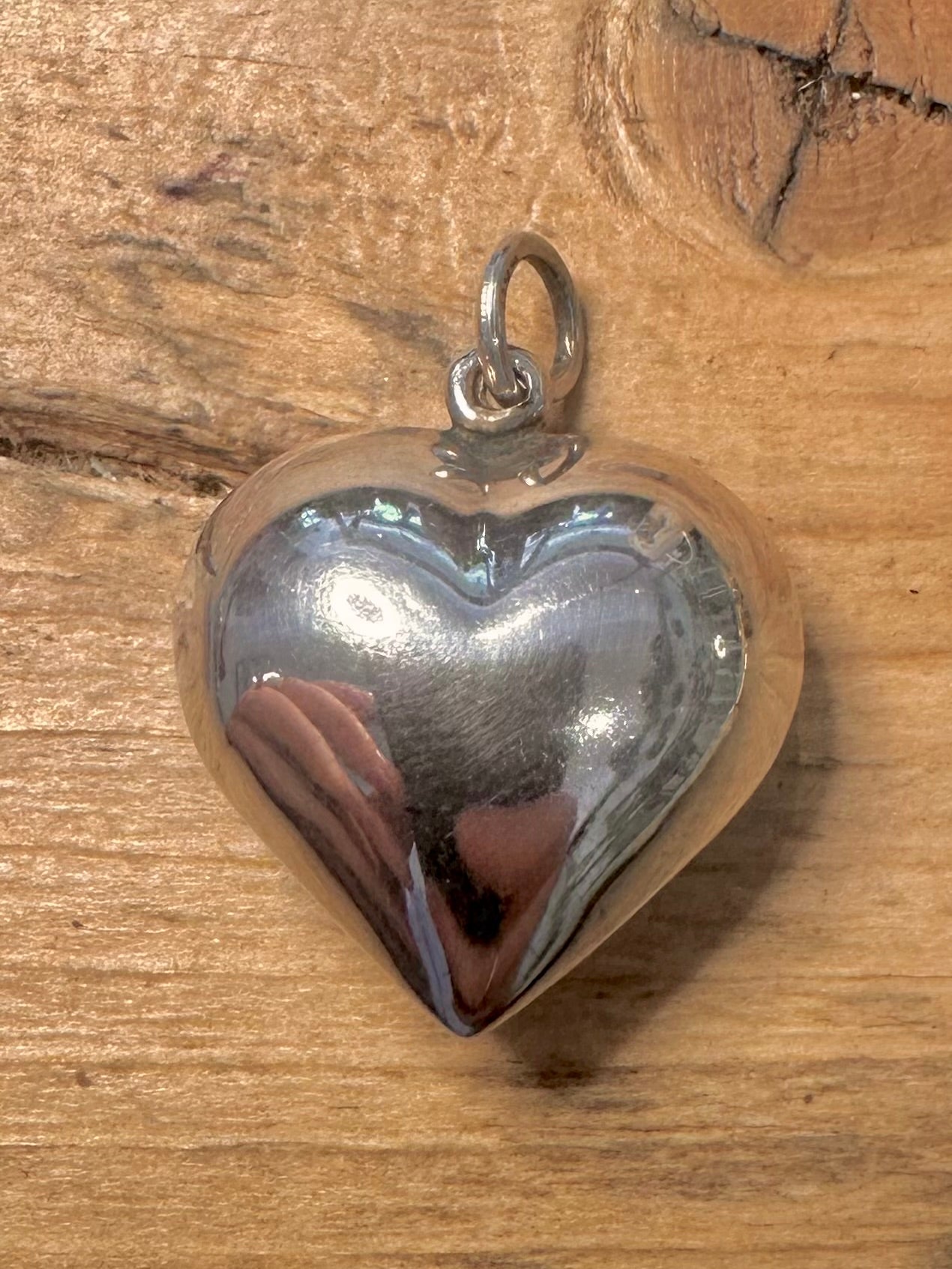 Vintage Puff Heart 925 Silver Pendant