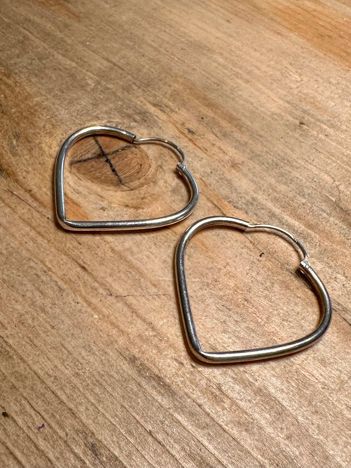 Vintage Heart Shaped 925 Silver Earrings