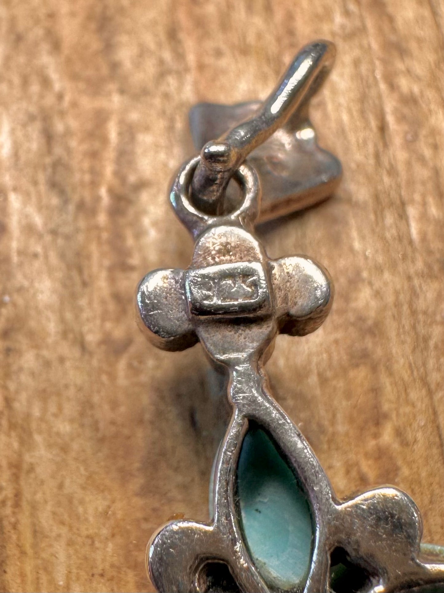 Turquoise Marcasite Cross 925 Sterling Silver Pendant