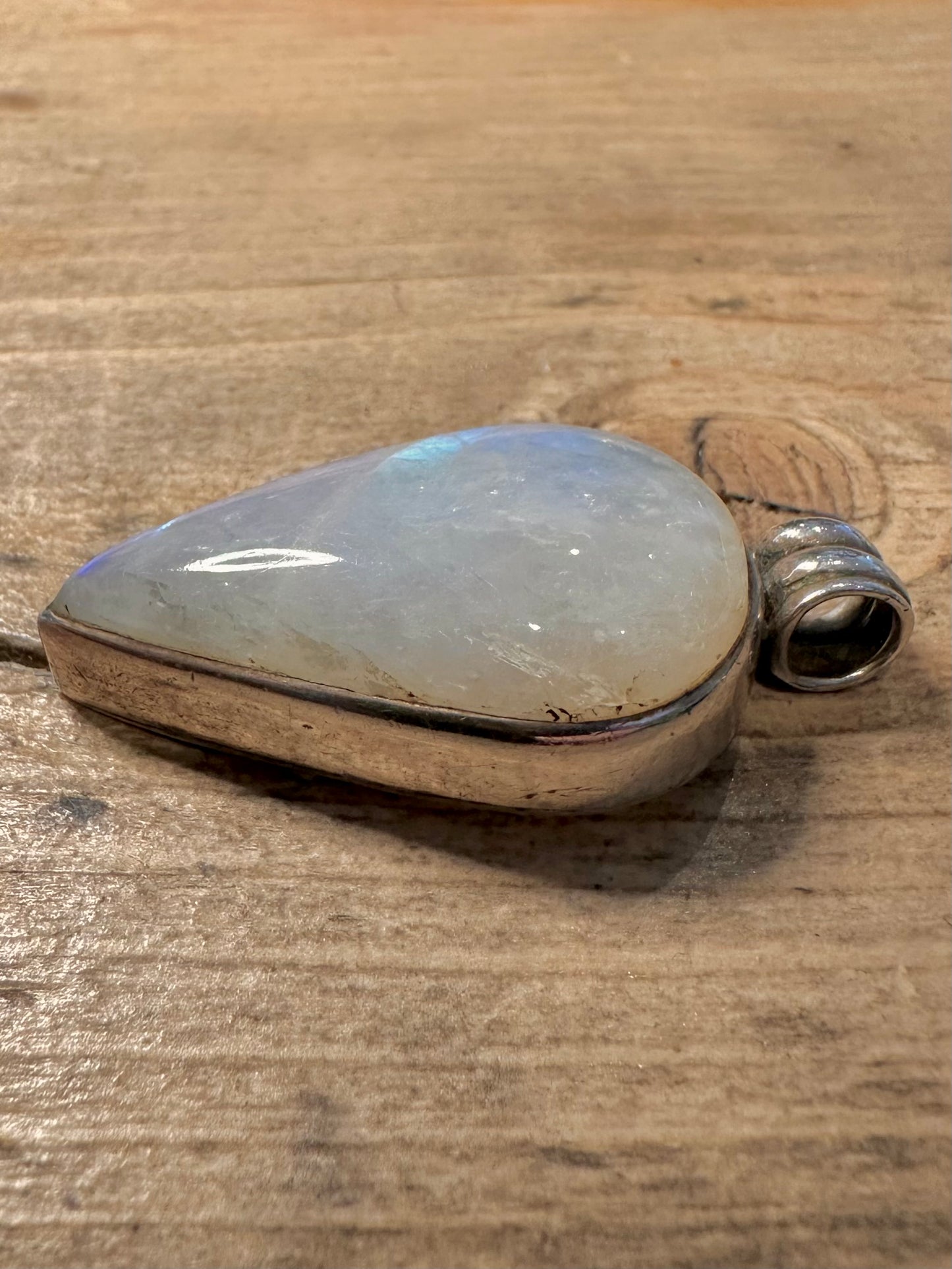 Vintage Moonstone Teardrop 925 Silver Pendant