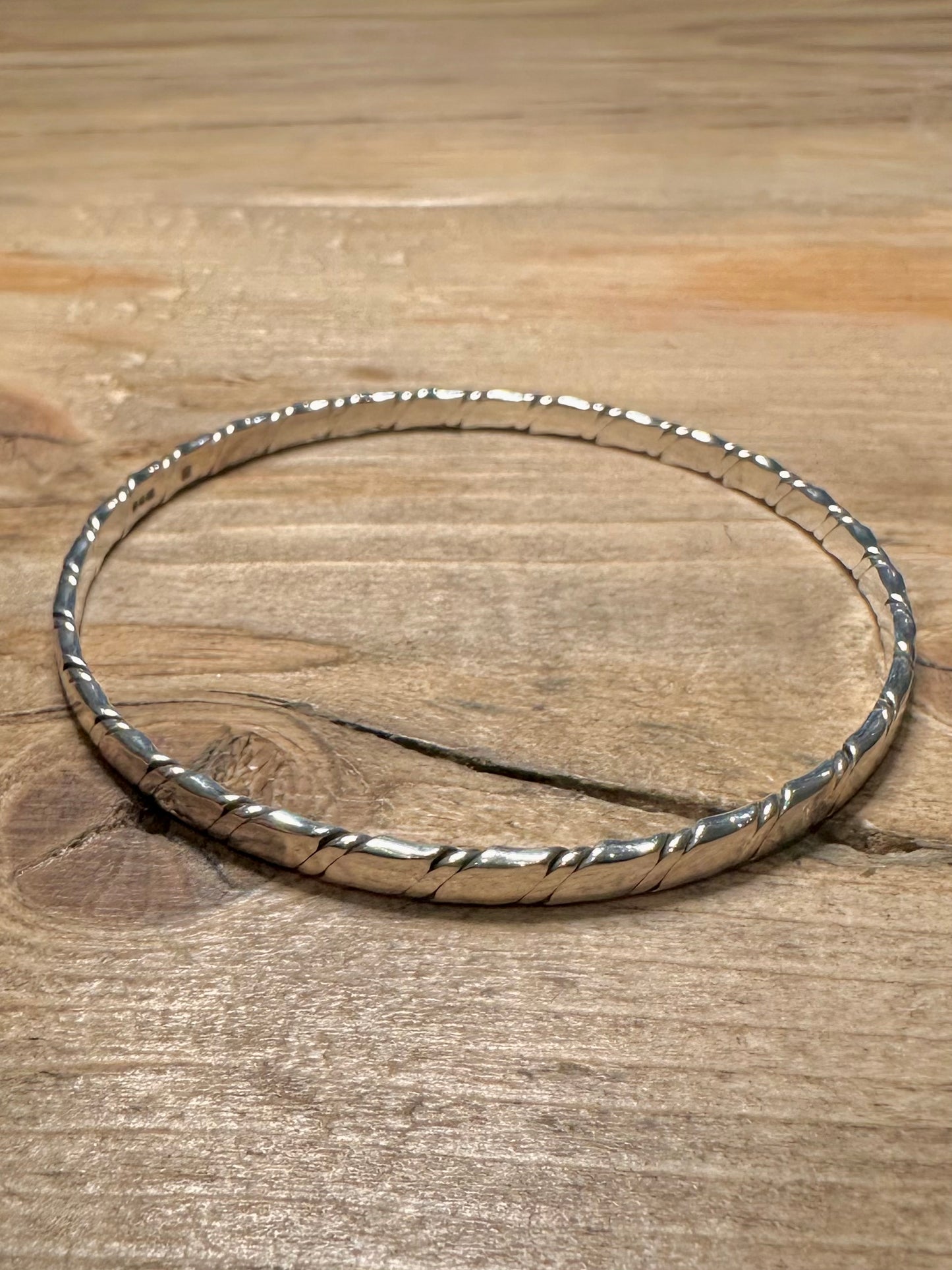 Vintage 1988 Textured 925 Silver Bangle