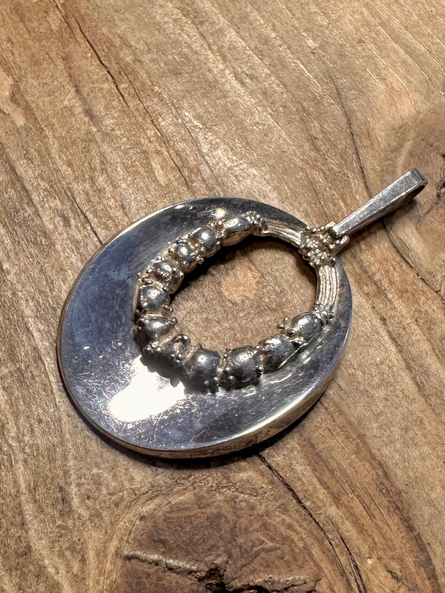Abstract Oval 925 Silver Hallmarked Pendant