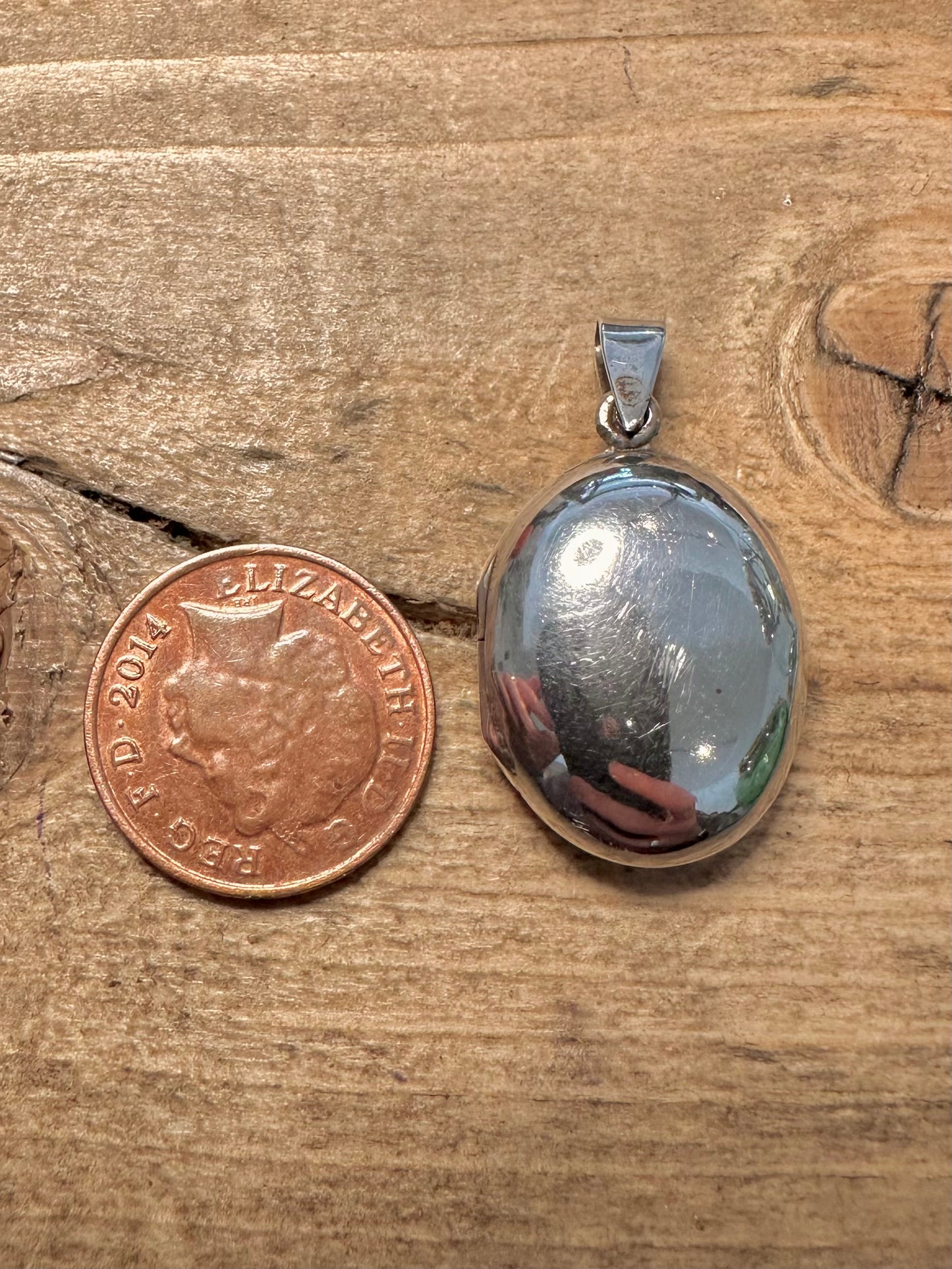 Vintage Oval Engraved 925 Silver Locket Pendant