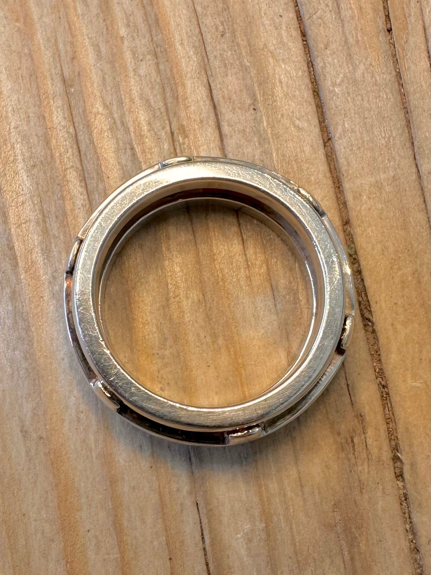 Abstract Band 925 Silver Size X1/2 Ring