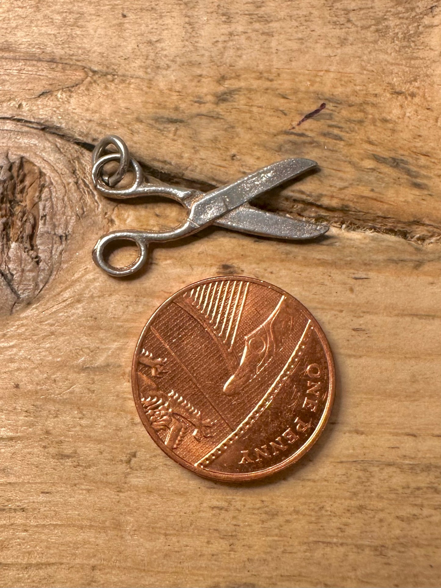 Vintage Scissors 925 Silver Charm Pendant