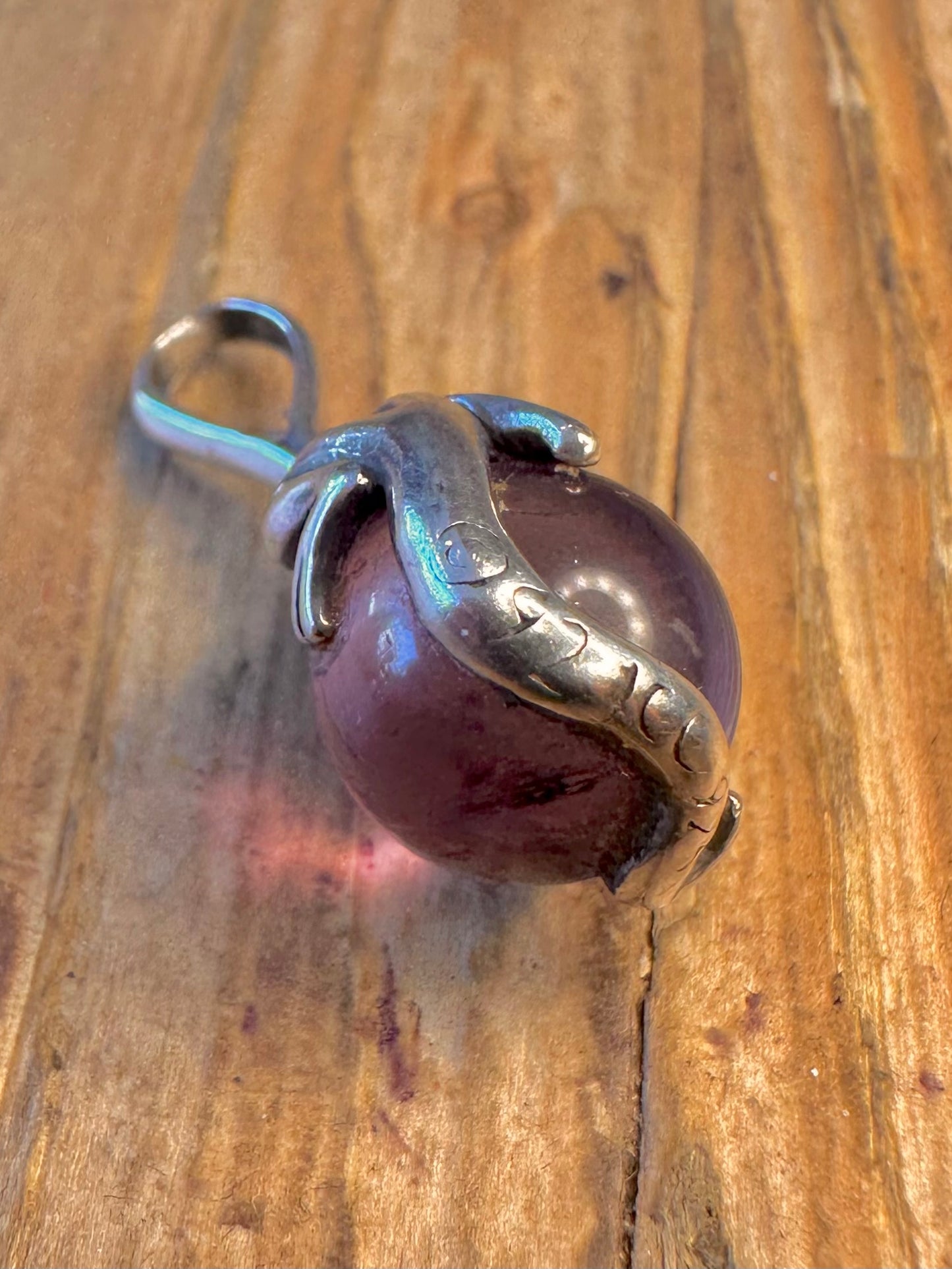 Purple Orb Salamander 925 Sterling Silver Pendant