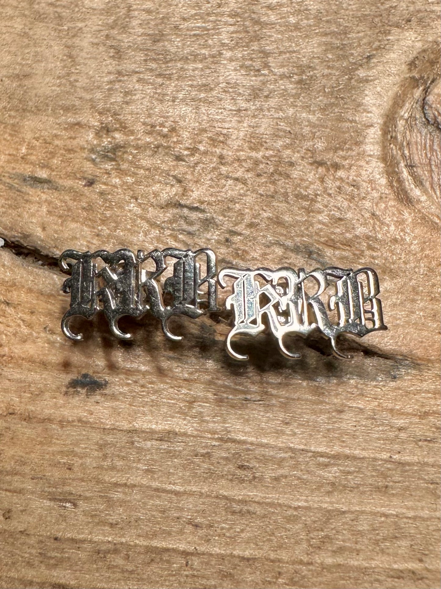 Modern Writing Text 925 Silver Earrings