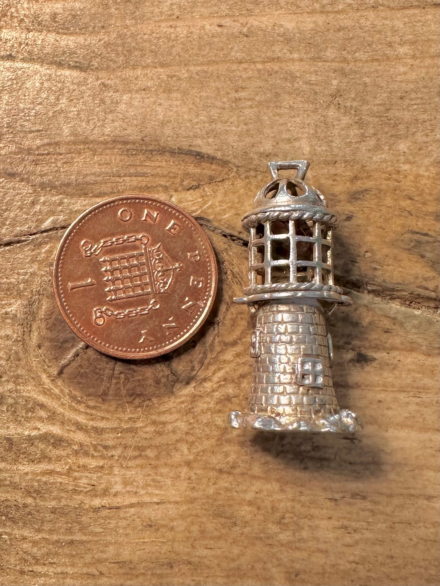 Vintage Lighthouse 925 Silver Charm Pendant