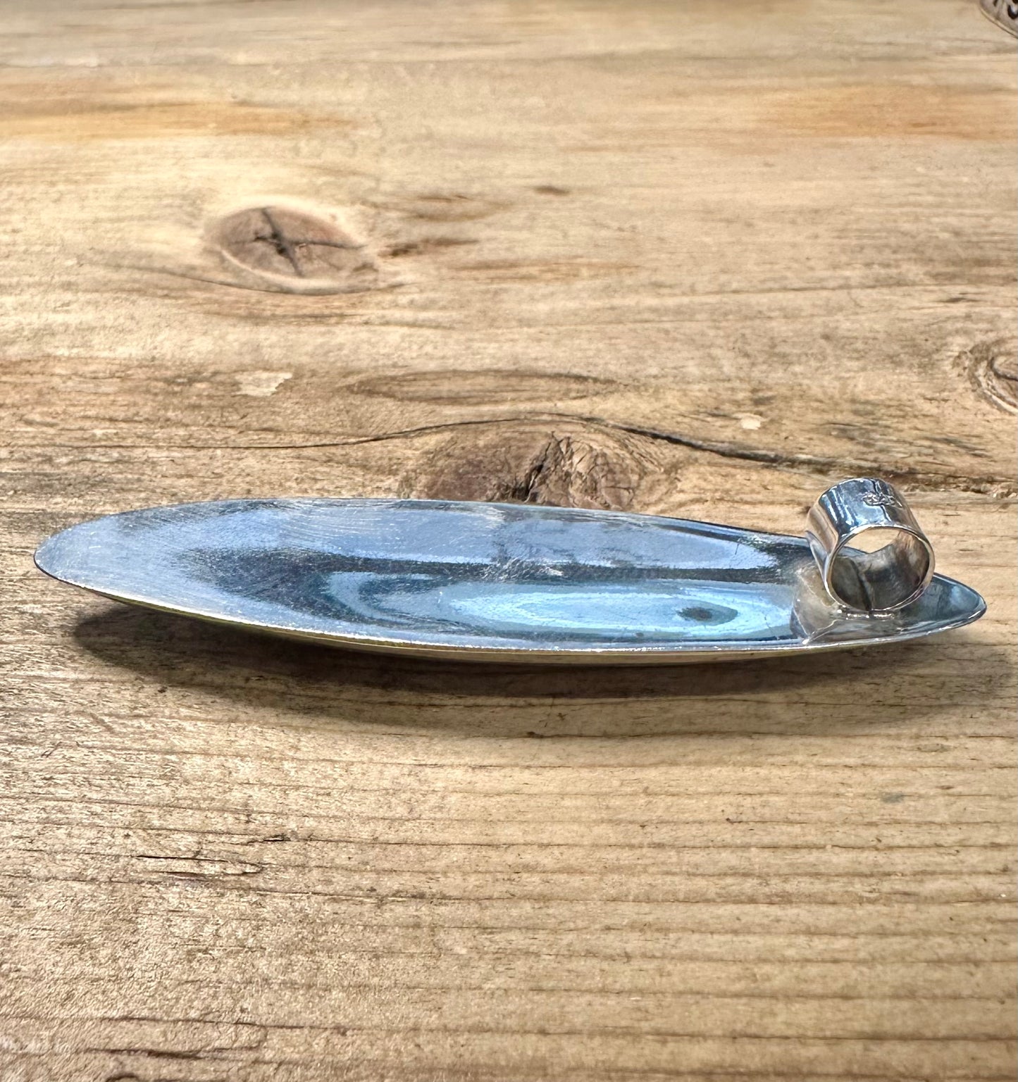 Abstract Modernist Long 925 Silver Pendant