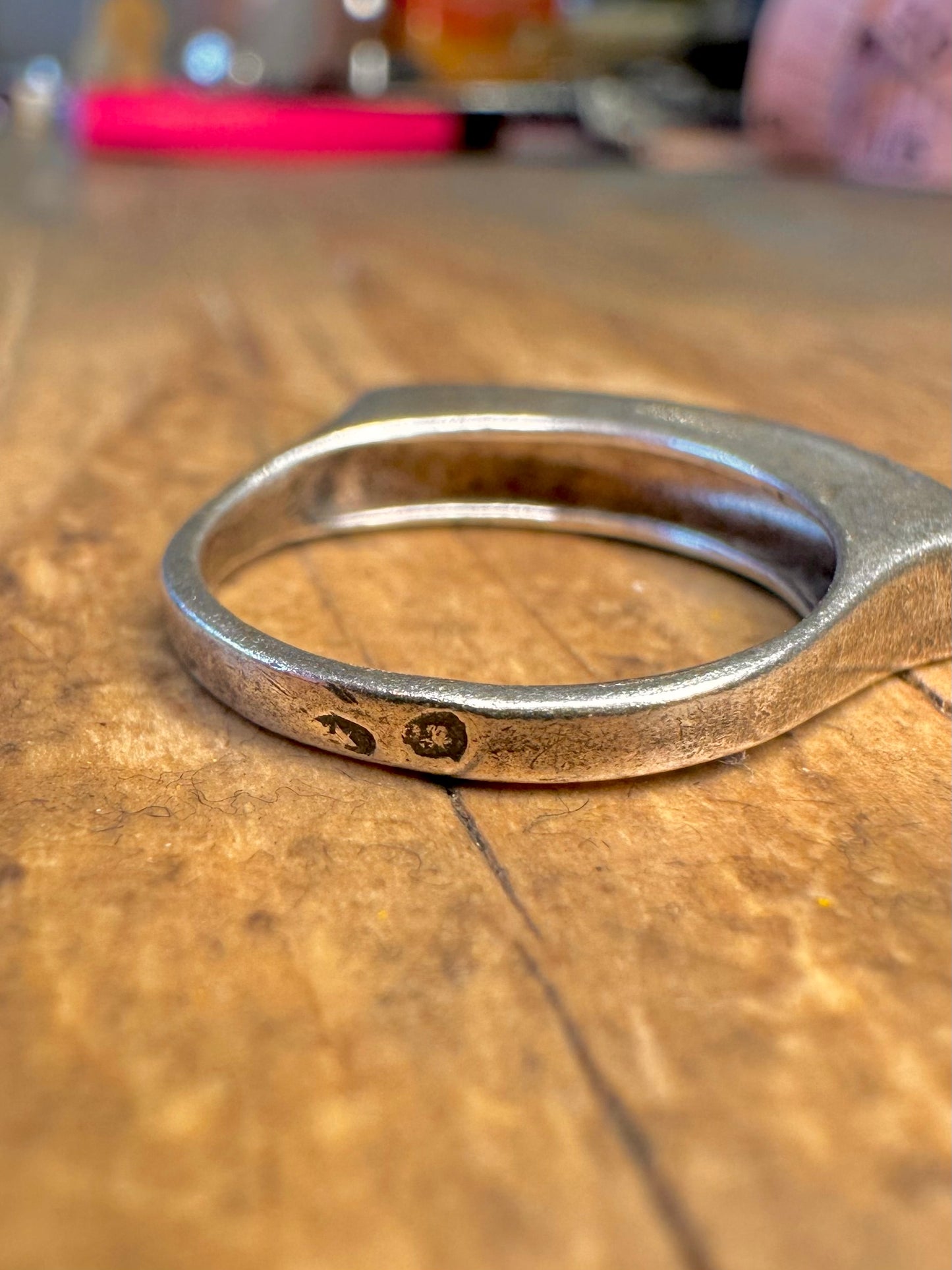 Abstrakter Barren Ring aus 925er Sterlingsilber, Größe K
