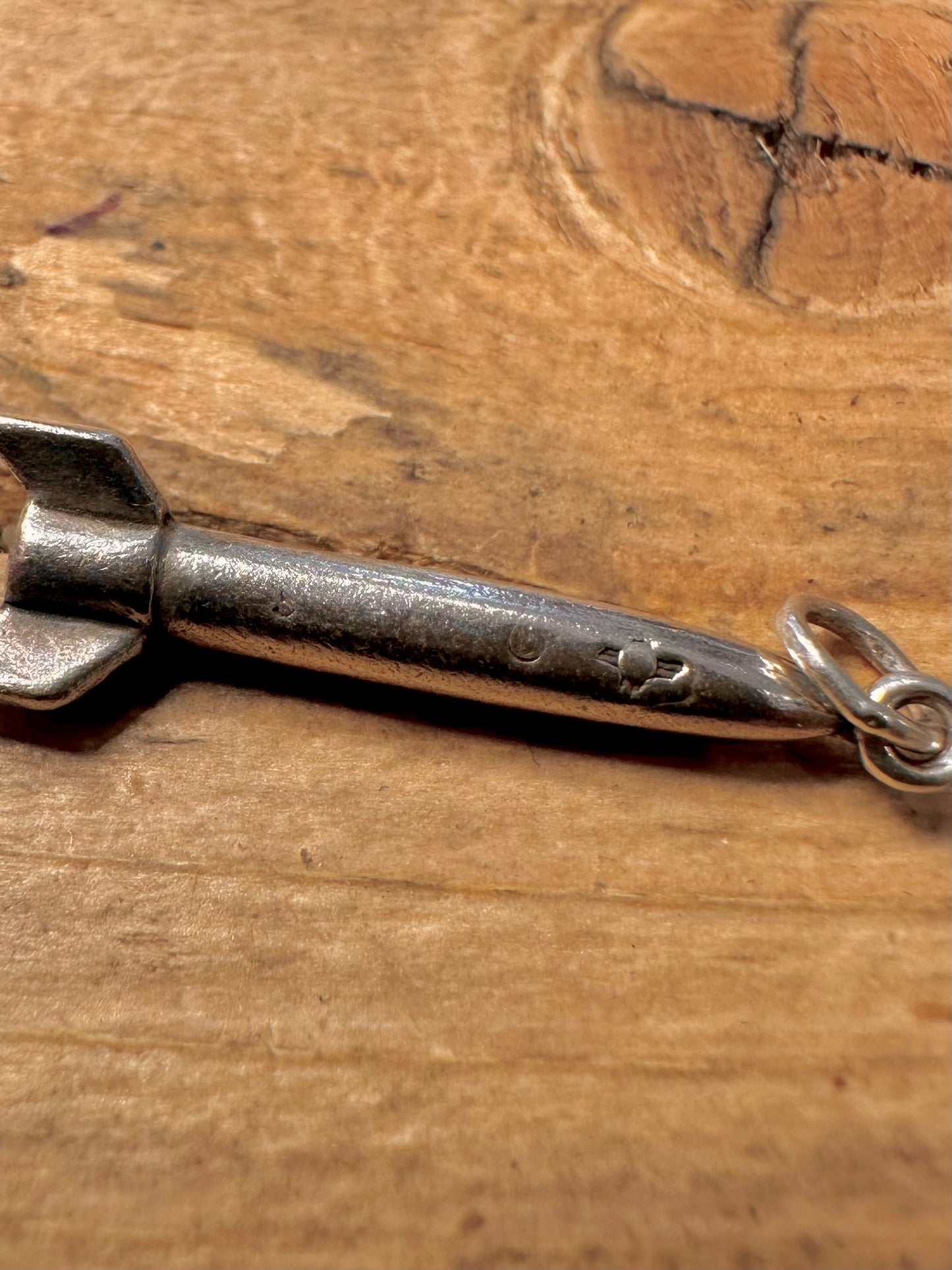 Vintage Rocket Spaceship 925 Silver Charm Pendant