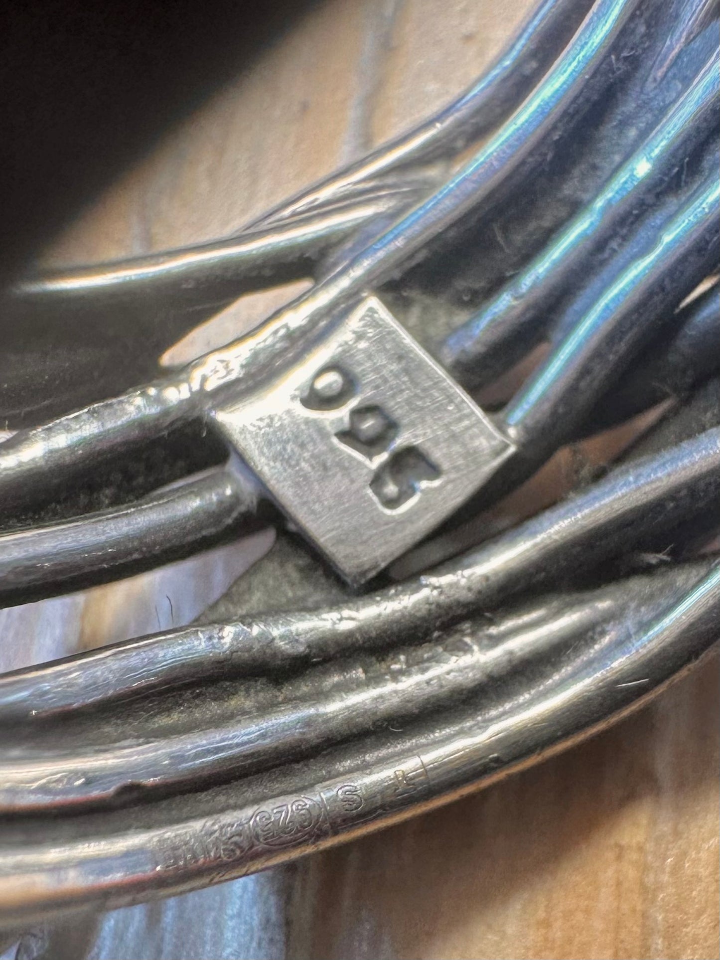 Modernist Brutalist Layer 925 Sterling Silver Size O Ring