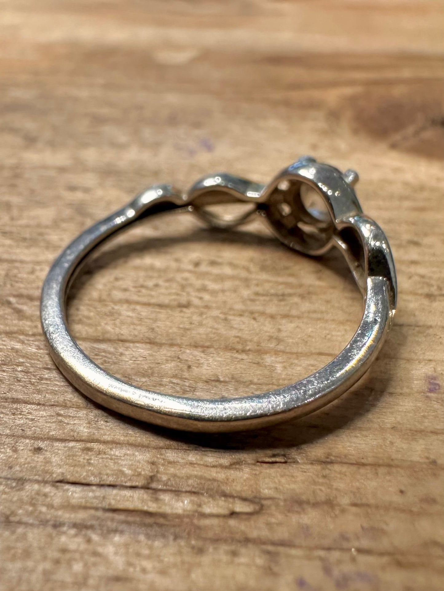 Vintage White CZ 925 Silver Size O1/2 Ring