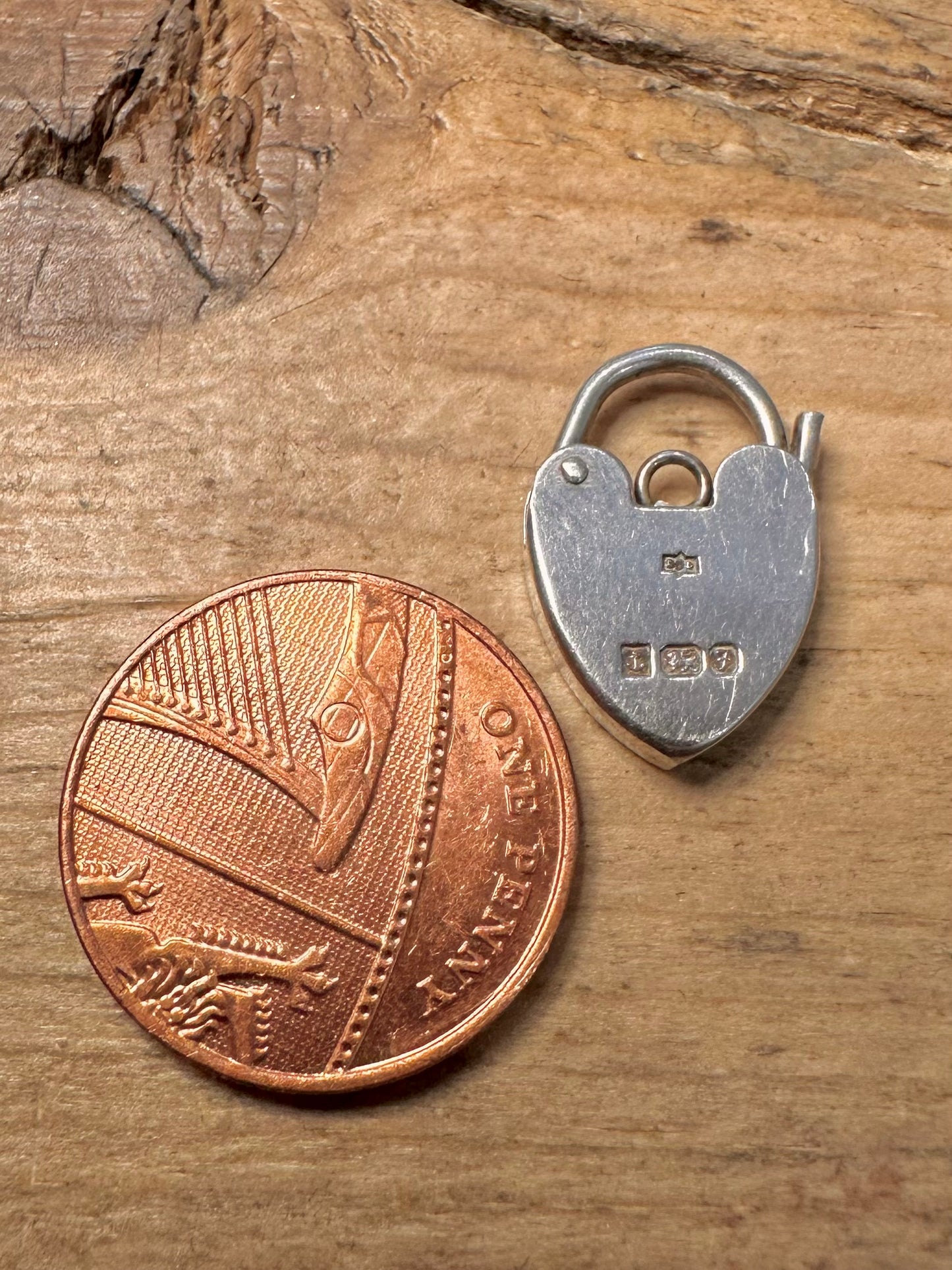 Vintage 1980 Heart Padlock 925 Silver Pendant