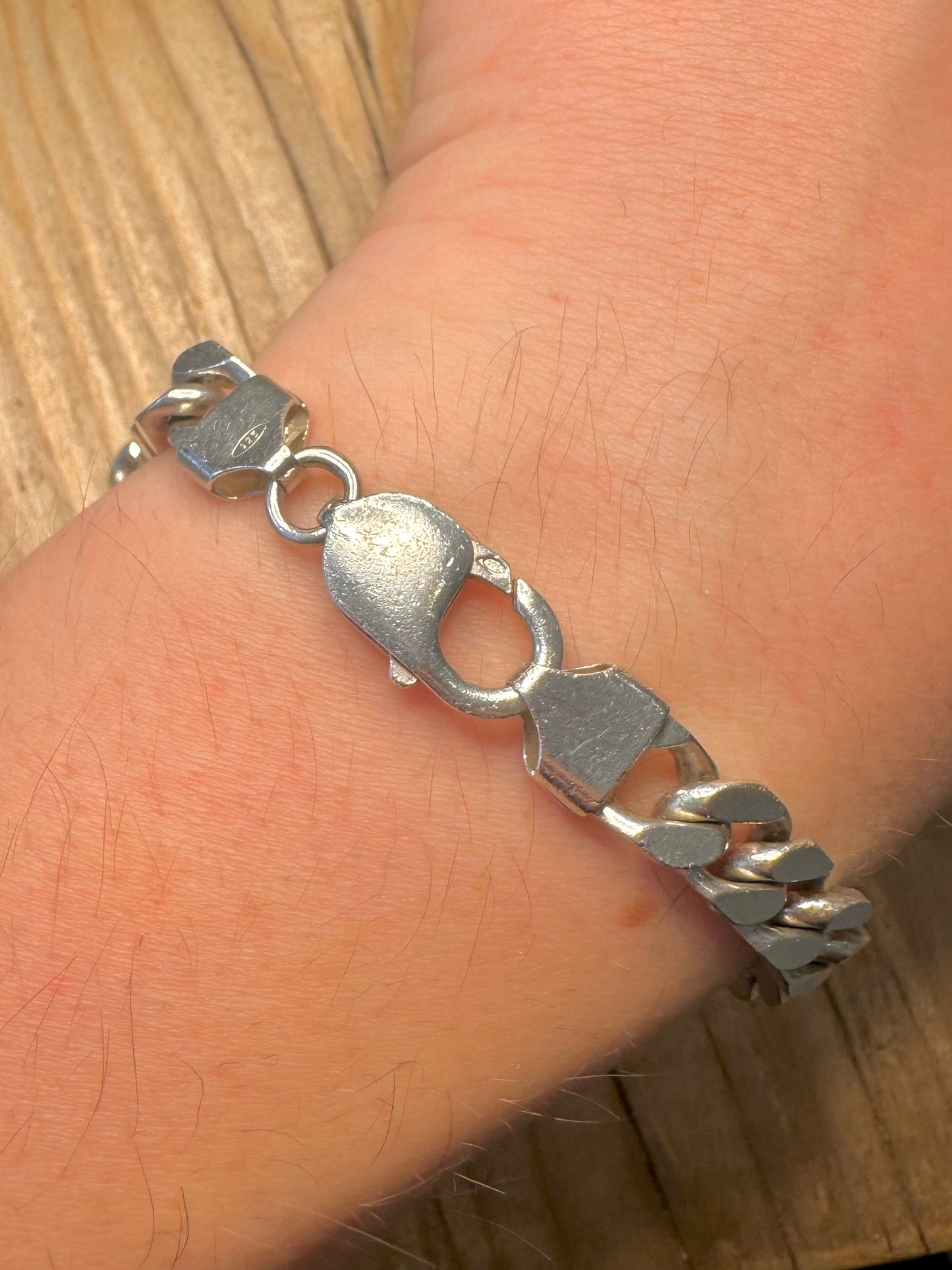 Vintage Curb Chain 925 Sterling Silver 8.5 inch Bracelet