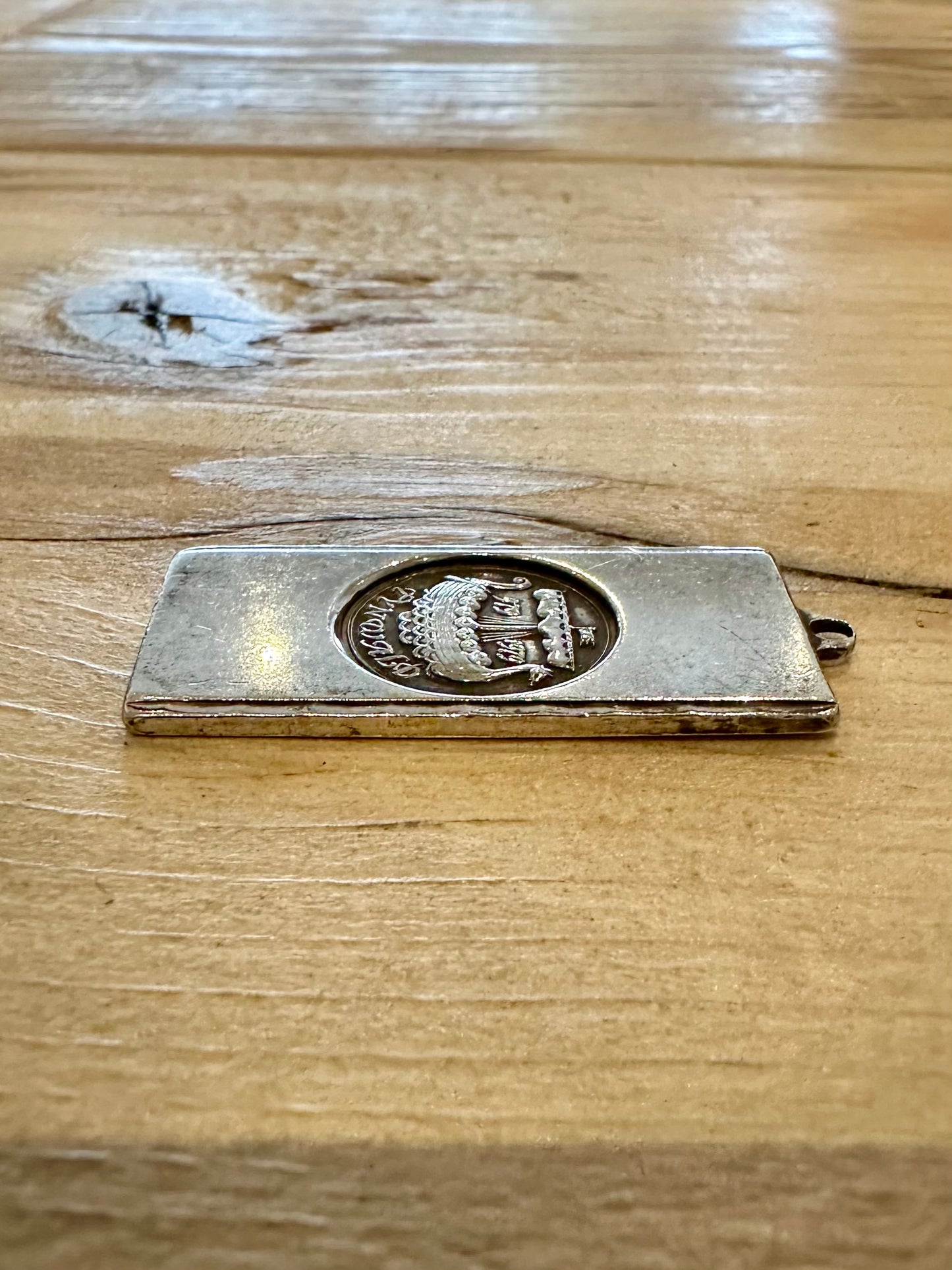 Vintage Nordic Tynwald 1979 Rectangle 925 Silver Pendant