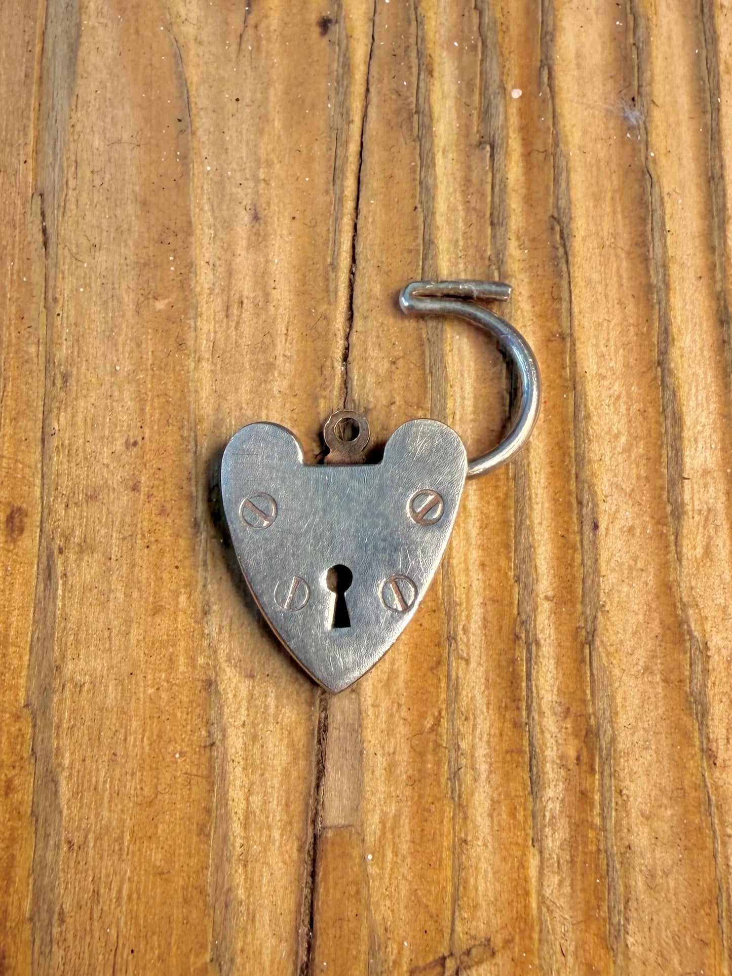 Heart 1975 Padlock Maker D&BS Birmingham 925 Sterling Silver Pendant