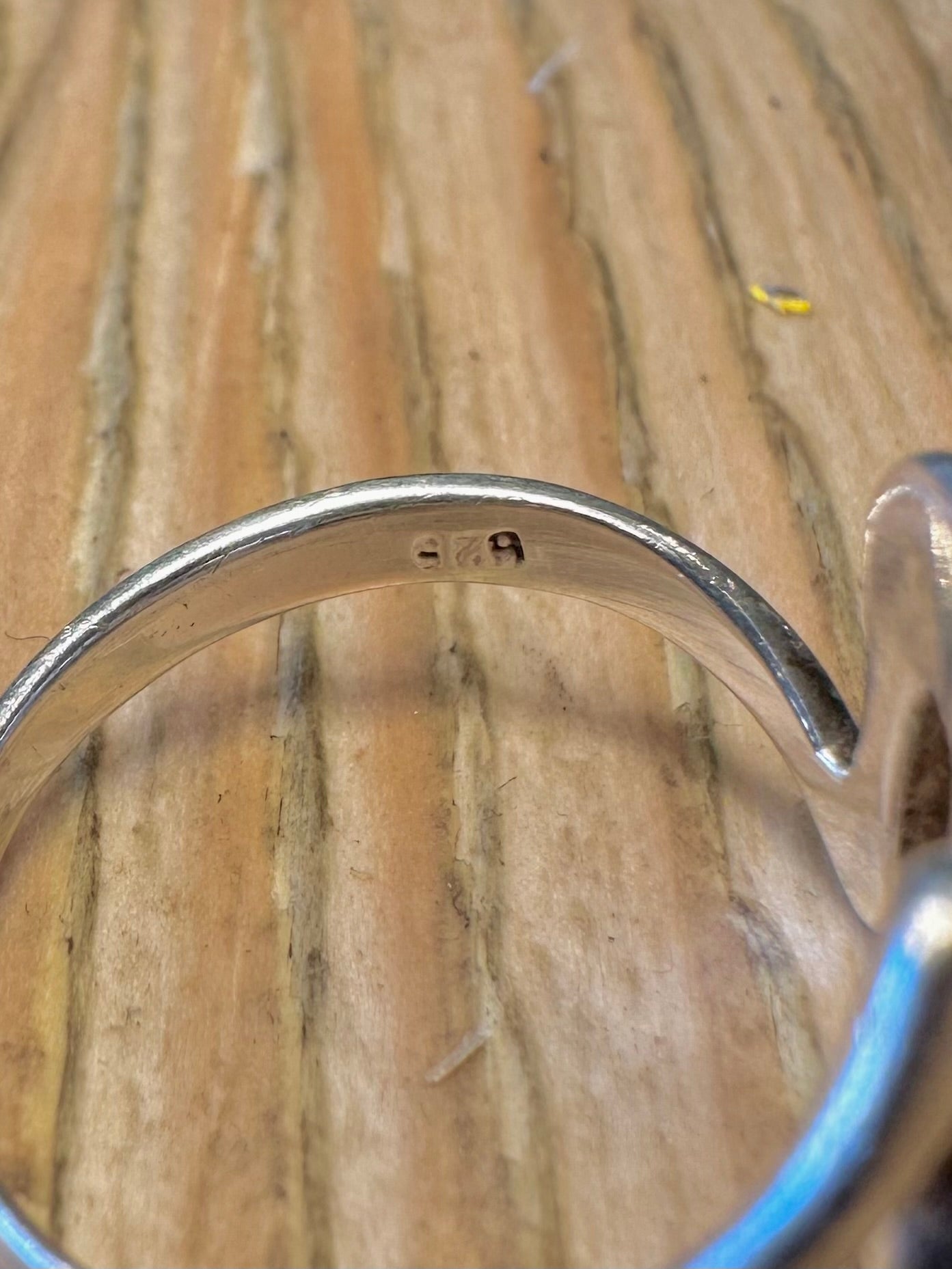 Abstract Wavy 925 Sterling Silver Size P Ring