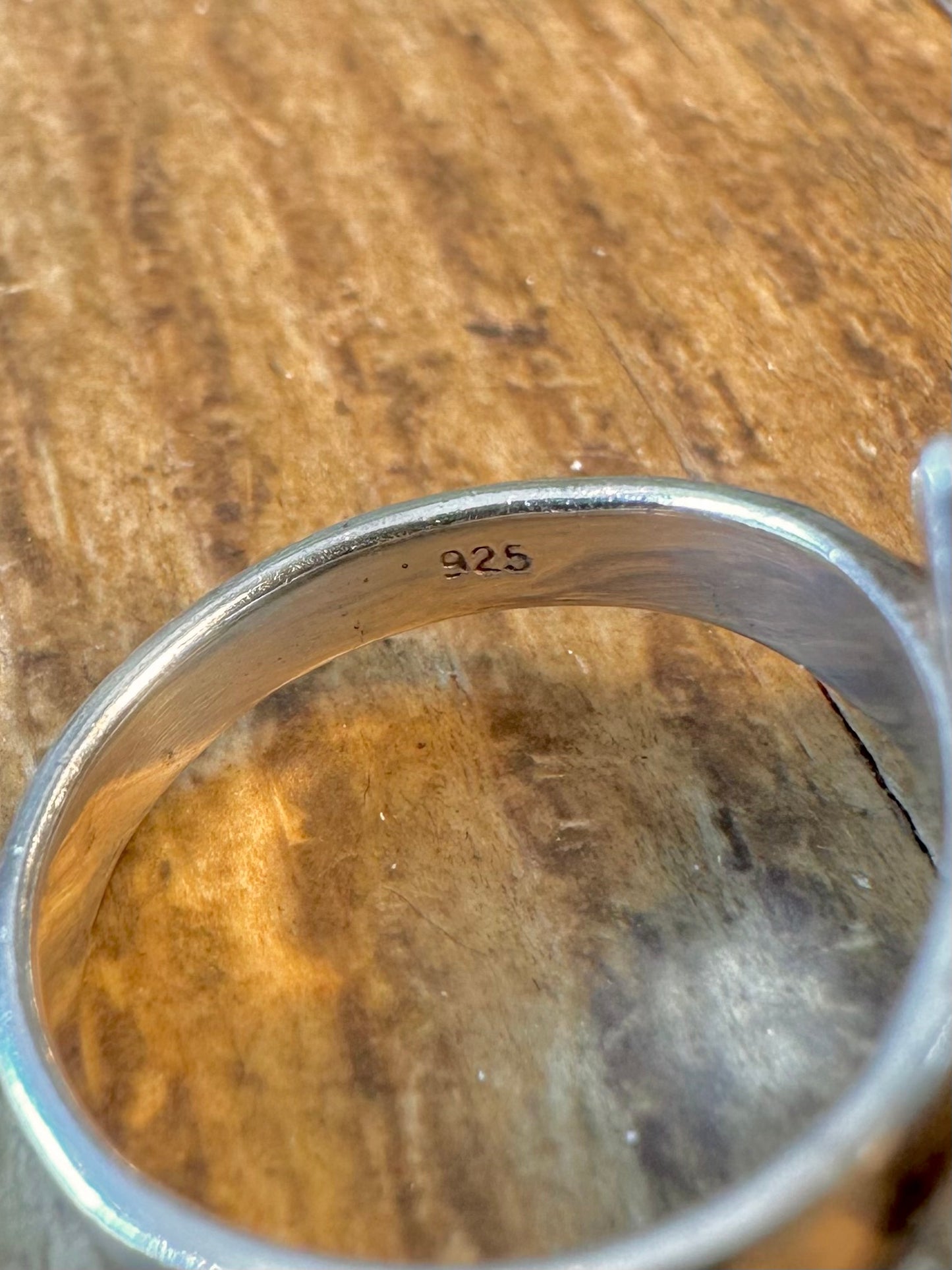 Abstract Heart Makeer Monili 925 Sterling Silver Size O1/2 Ring