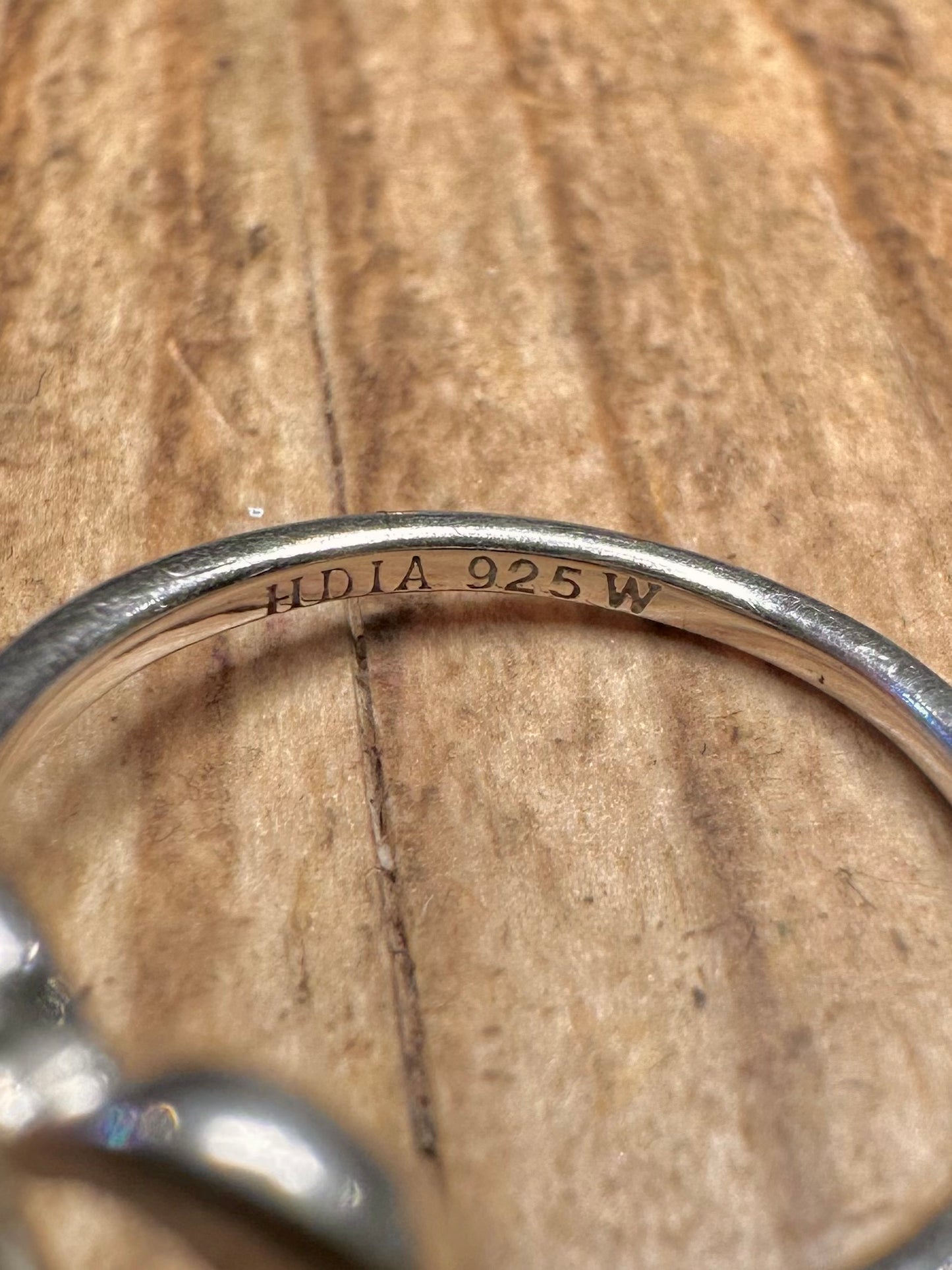 Vintage Heart Diamond 925 Sterling Silver Size L1/2 Ring