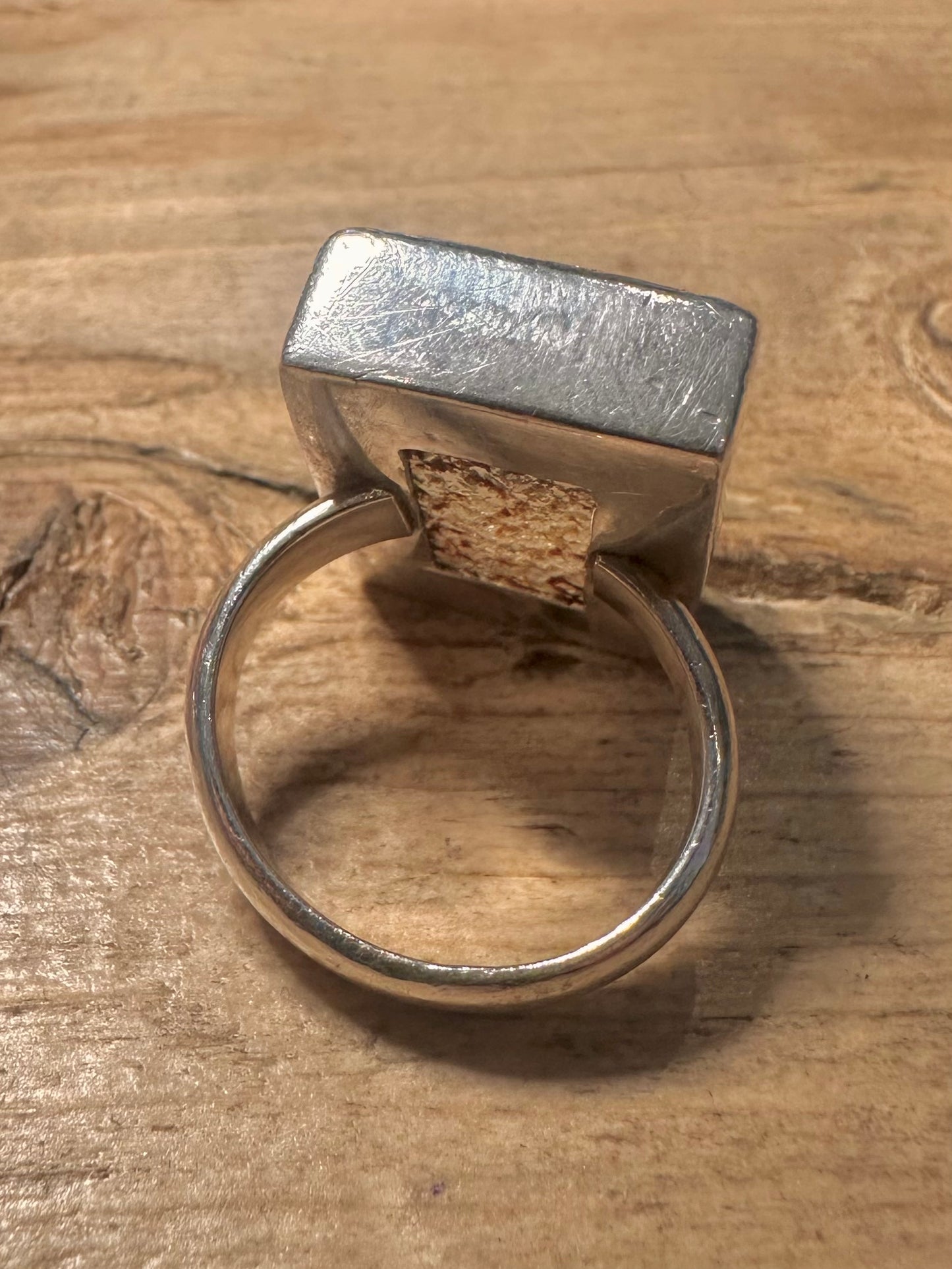 Modernist Chunky Quarts 925 Silver Size Q1/2 Ring