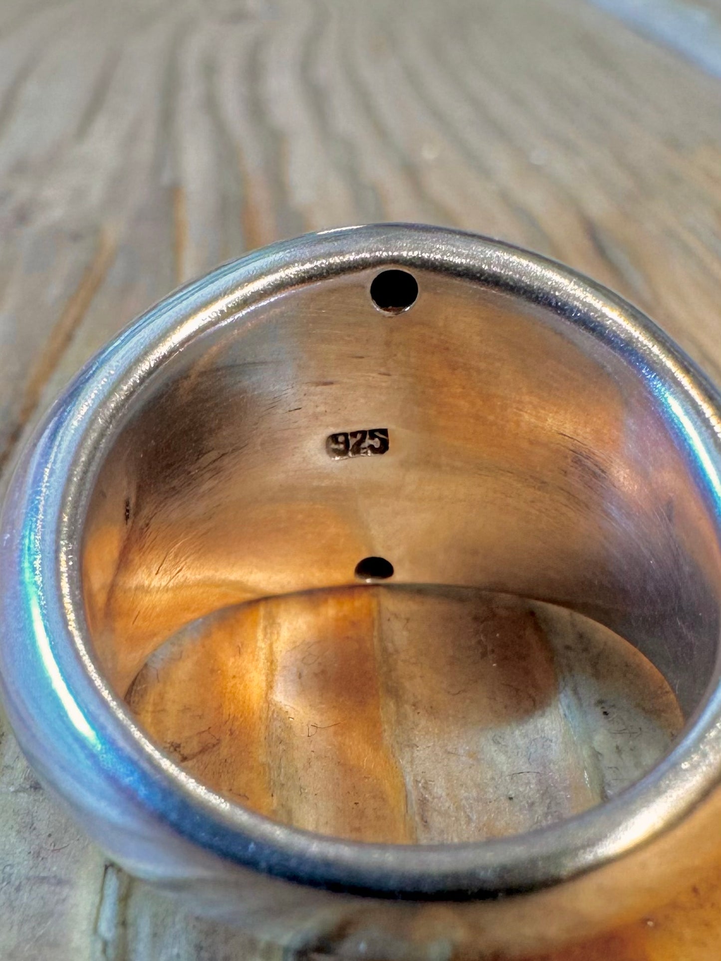 Modernist Dome Hollow 925 Sterling Silver Size O Ring
