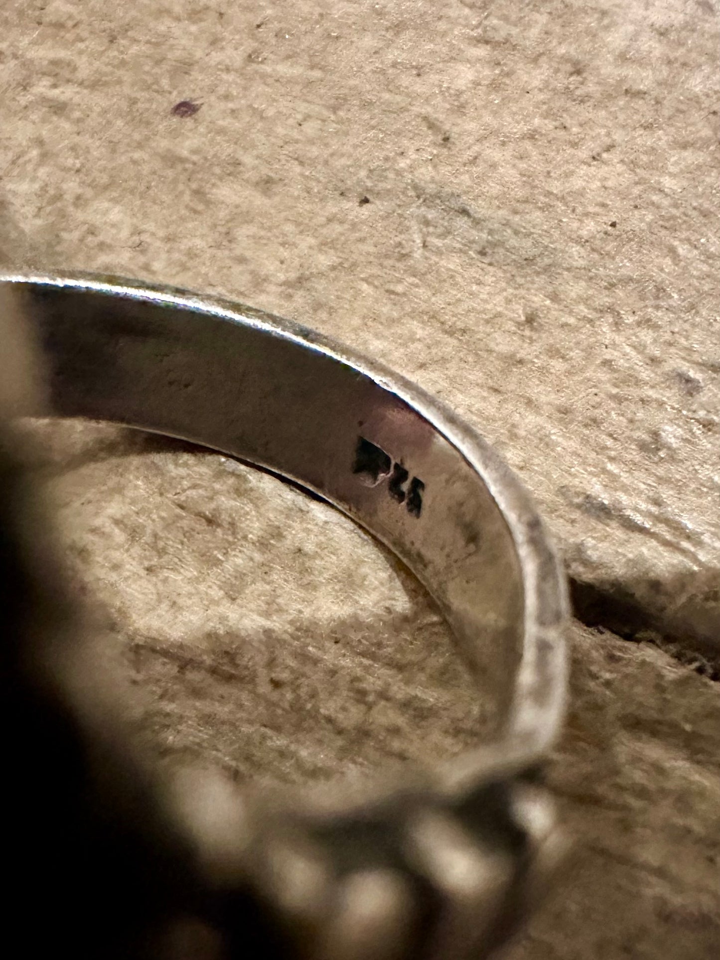 Vintage Ornate Large Turquoise 925 Silver Size O Ring