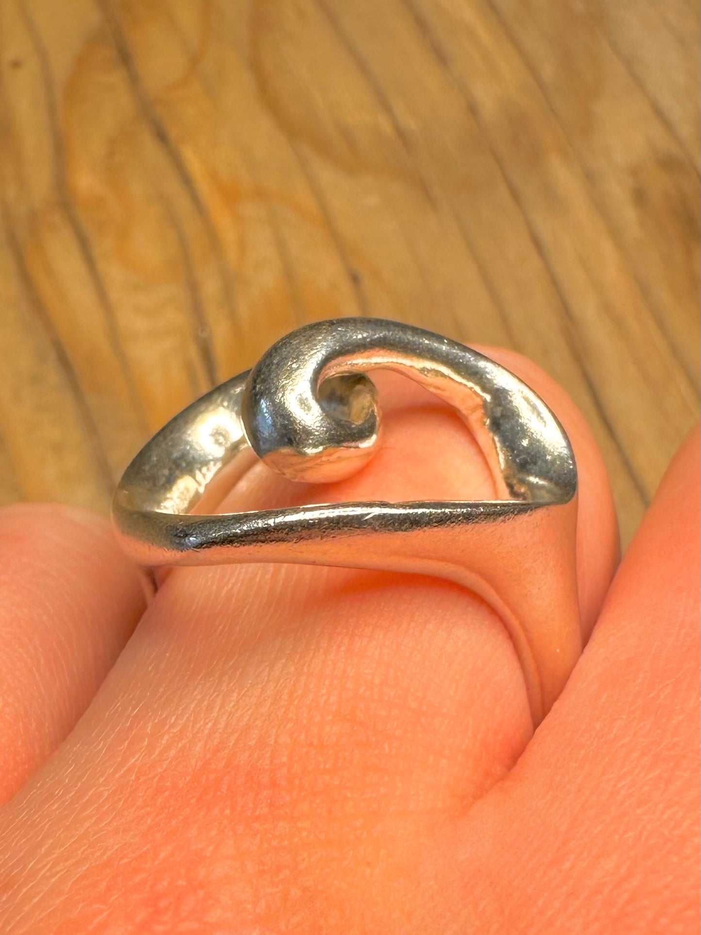Abstract Heart 925 Sterling Silver Size U Ring
