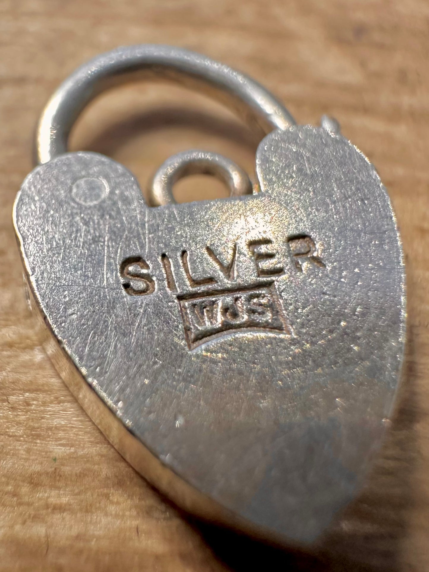 Vintage Heart Padlock 925 Silver Pendant