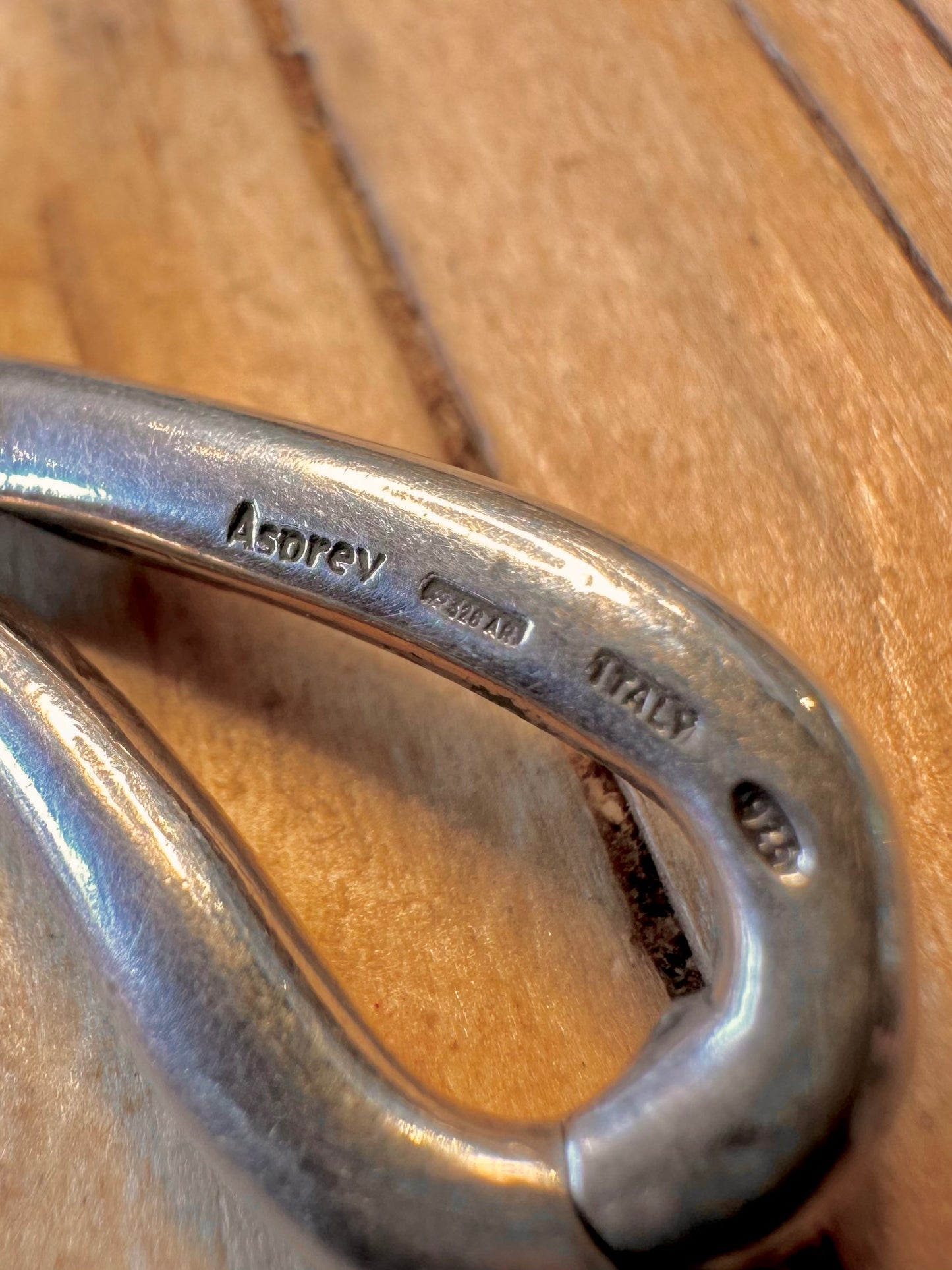 Abstract Asprey Link 925 Silver Italy 7.5 inch Bracelet